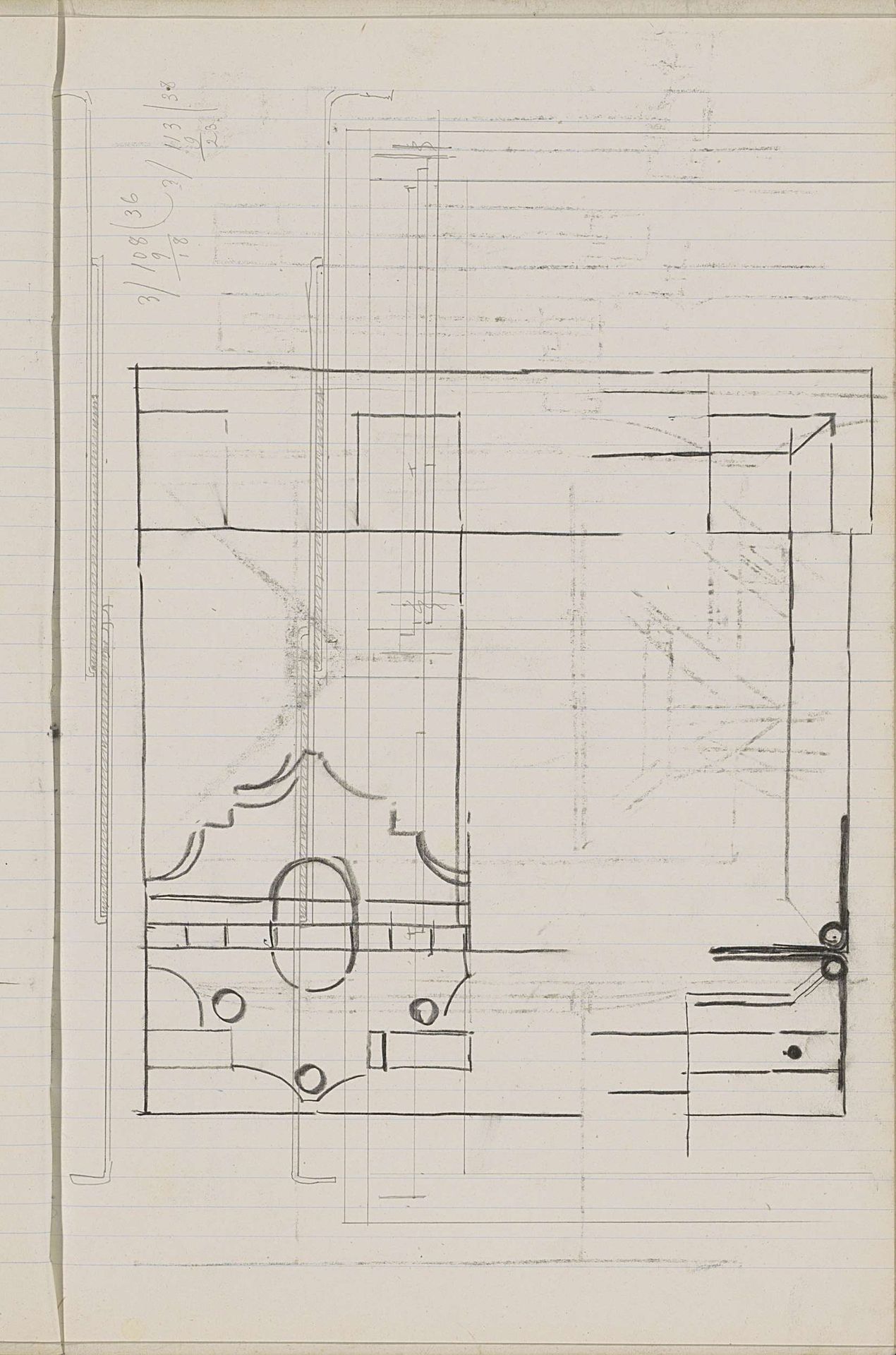 Architectuurstudie by Gerrit Willem Dijsselhof