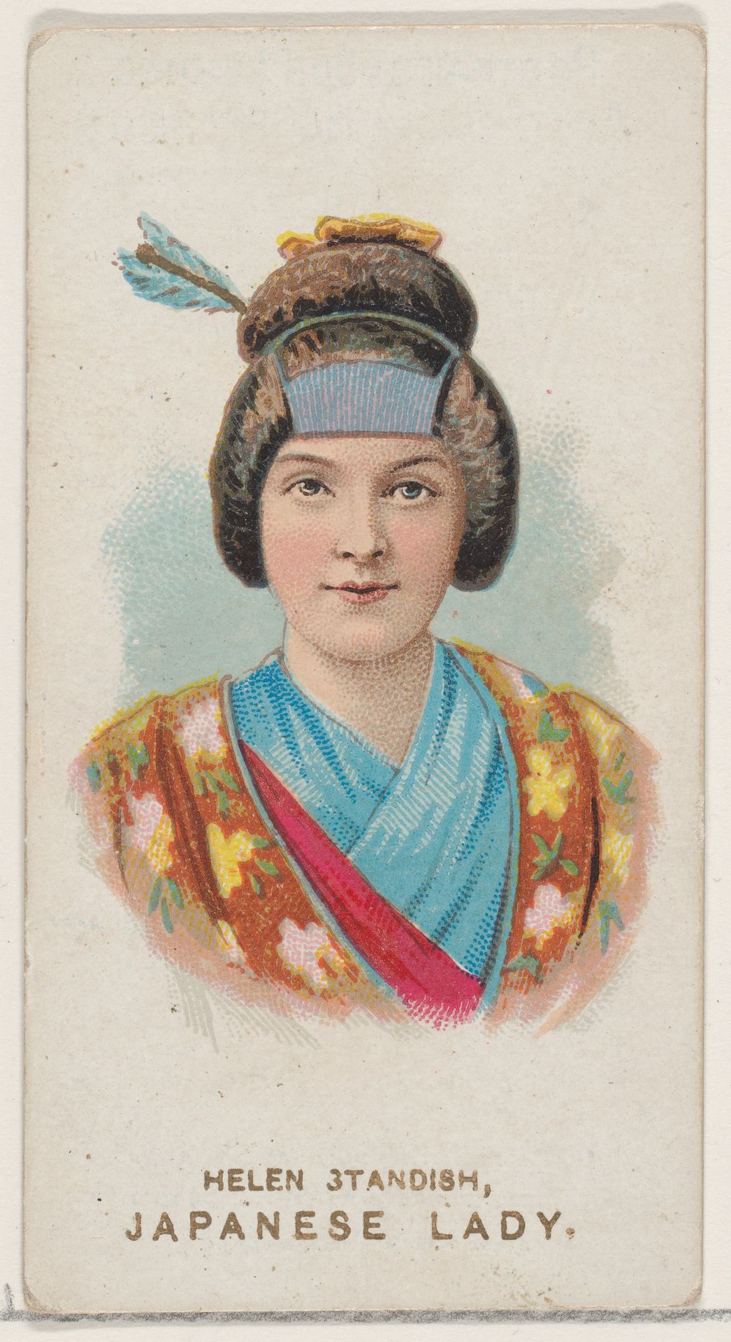 Helen Standish Dressed as Japanese Lady, from the set Actors and Actresses, Second Series (N71) for Duke brand cigarettes by W. Duke, Sons & Co.