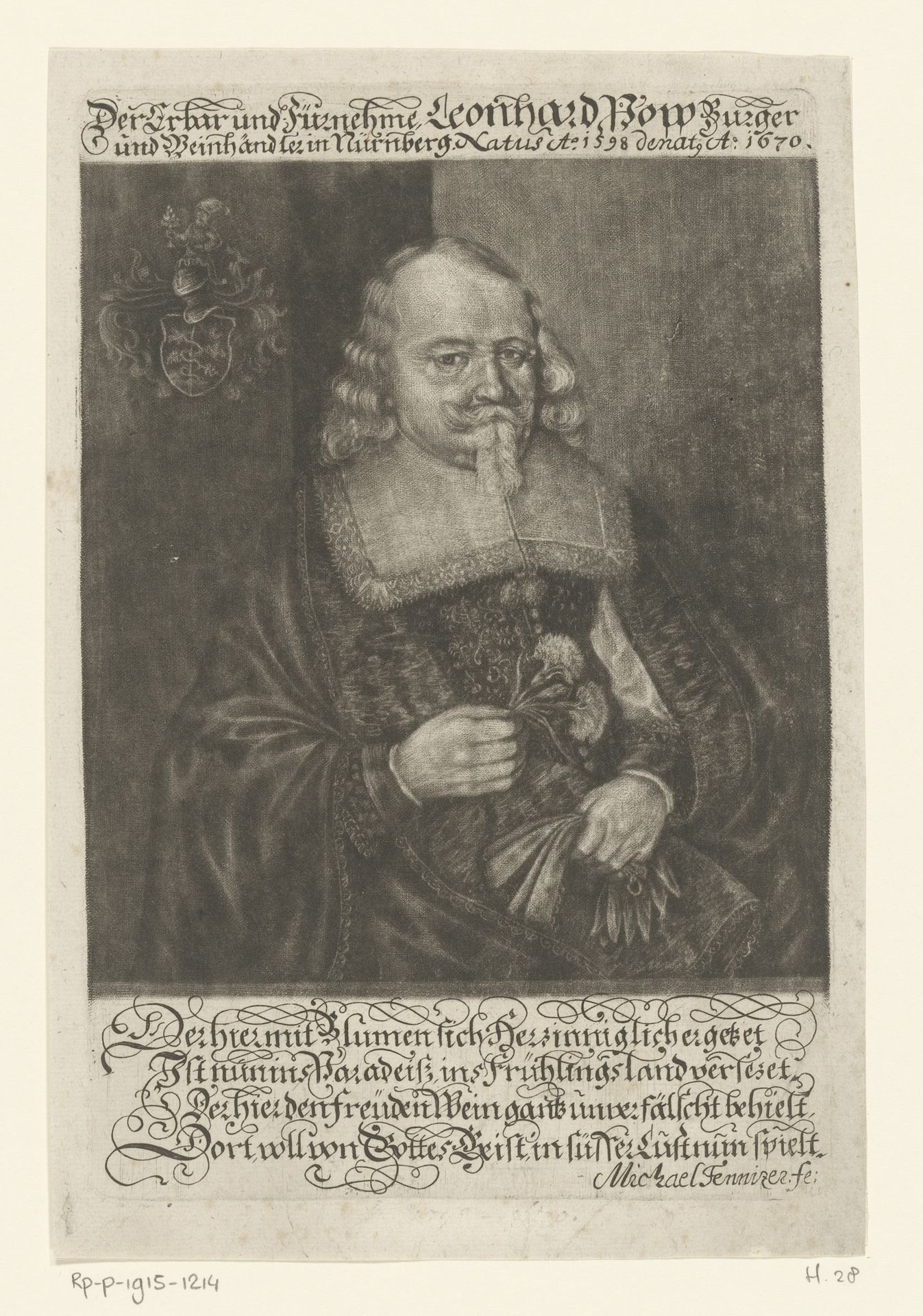 Portret van Leonhard Popp by Michael Fennitzer