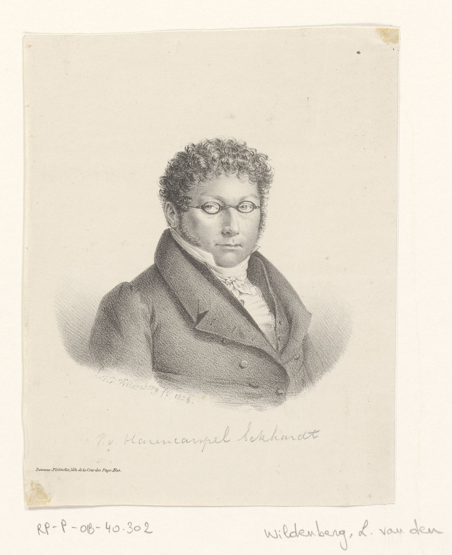 Portret van François van Harencarspel Eckhardt by L. van de Wildenberg