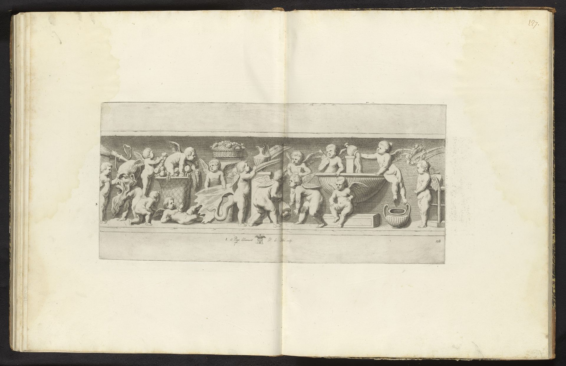 Bas-reliëf met putti by Pieter de Bailliu