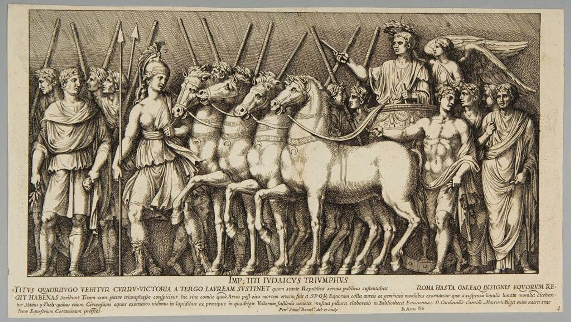 Titus crowned by Victory in a quadriga driven by Roma by Pietro Santi Bartoli
