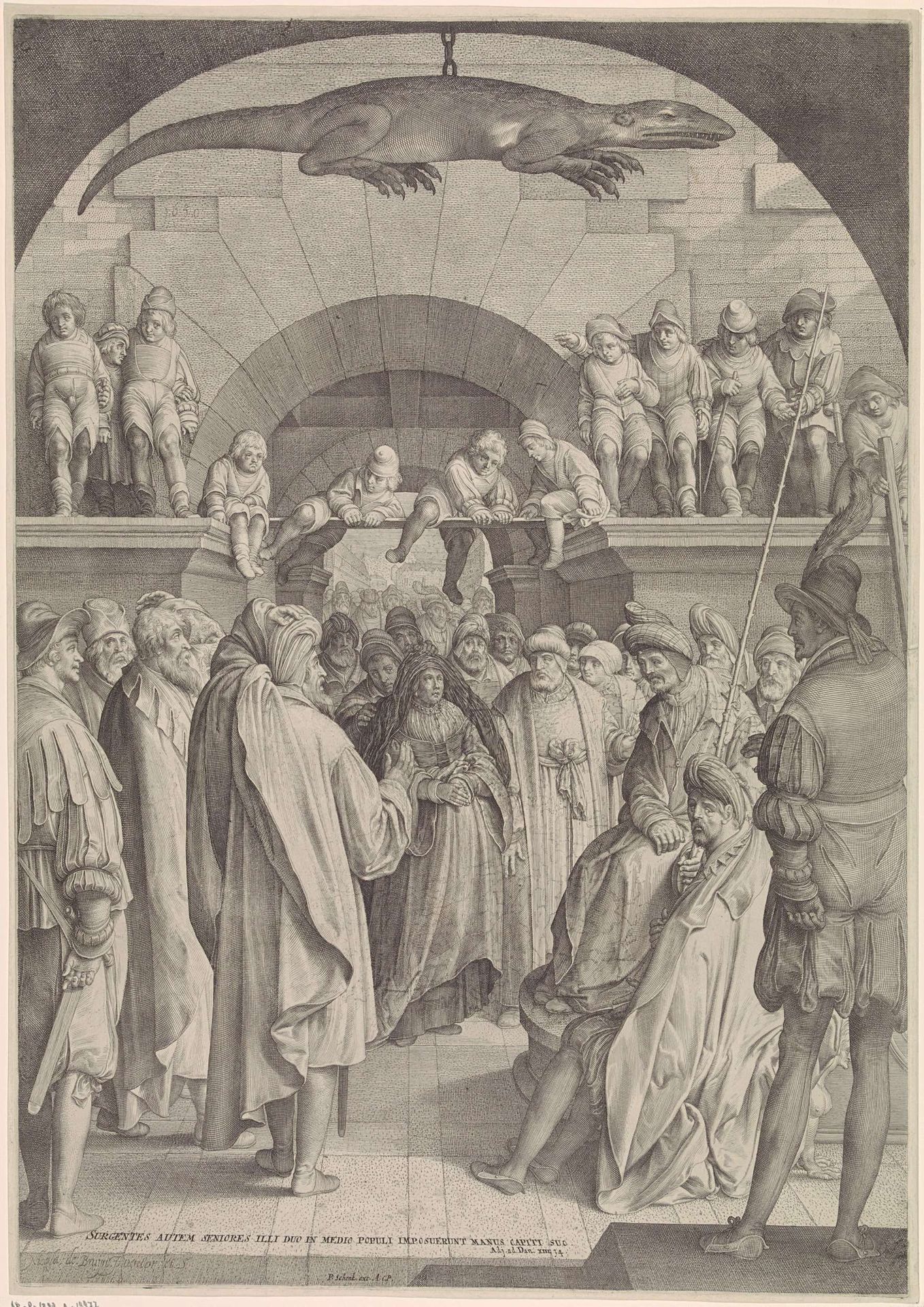 Susanna voor de rechters by Nicolaes de Bruyn