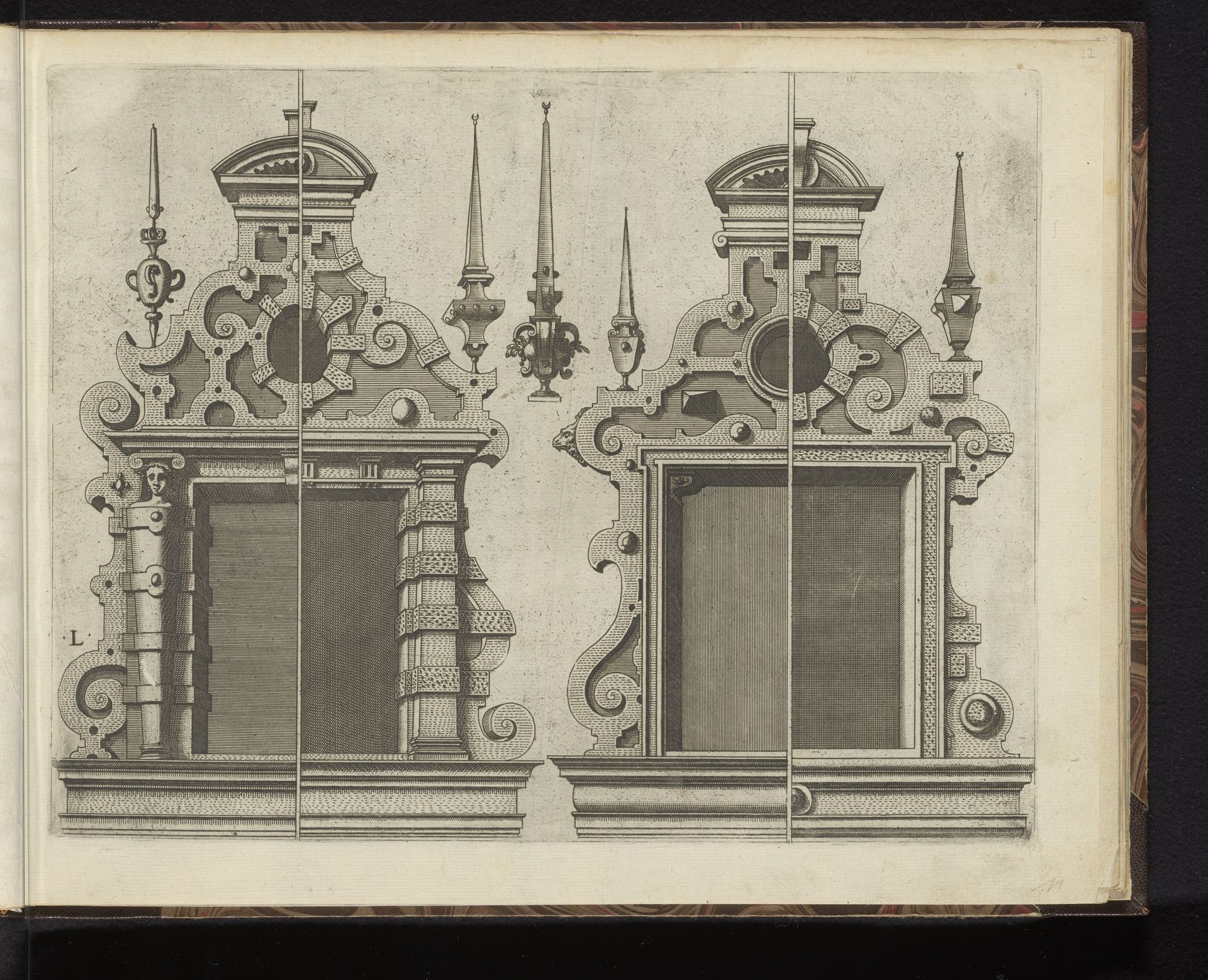 Vier halve lucarnes by Johannes of Lucas van Doetechum