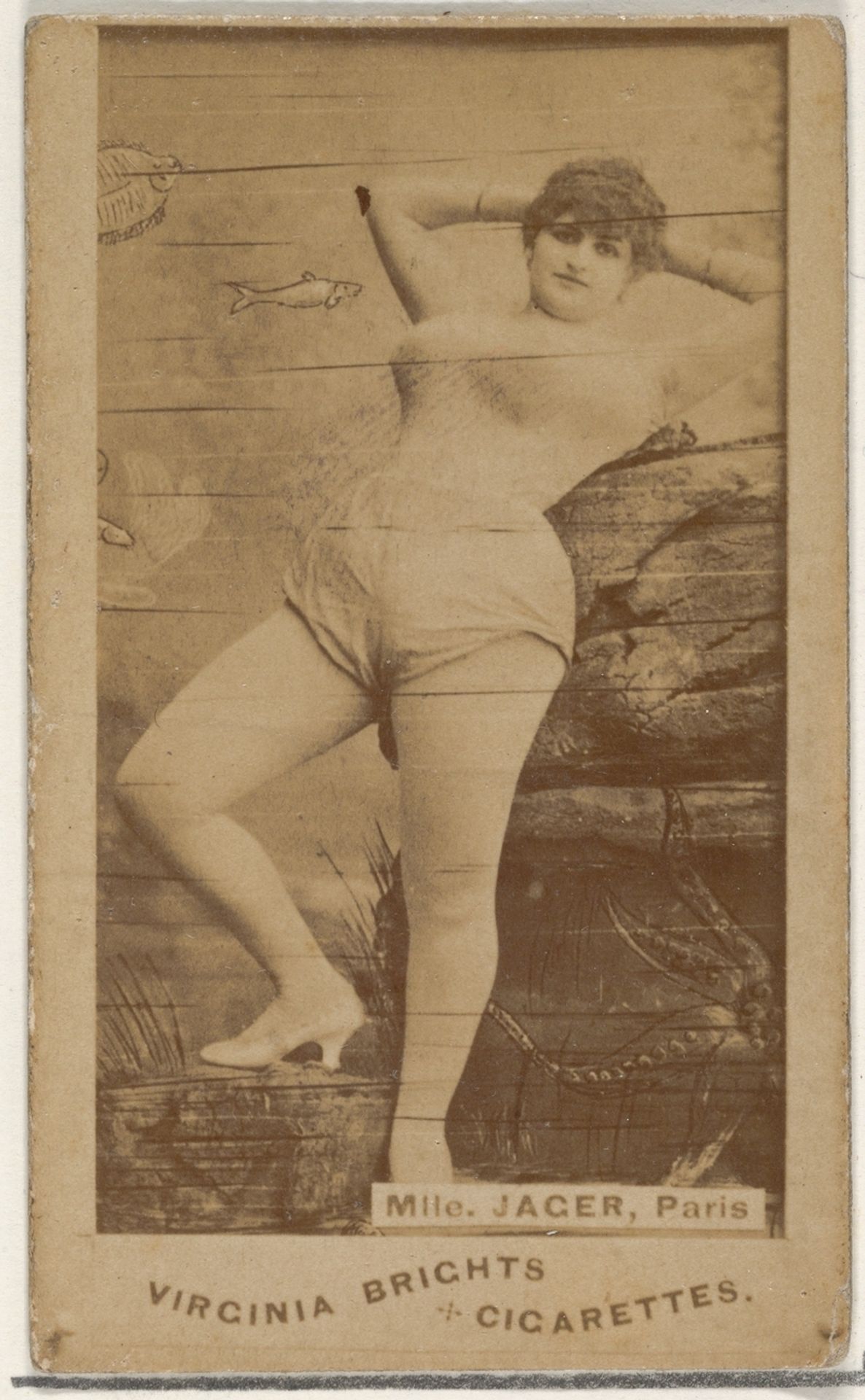 Mlle. Jager, Paris, from the Actors and Actresses series (N45, Type 1) for Virginia Brights Cigarettes by Allen & Ginter