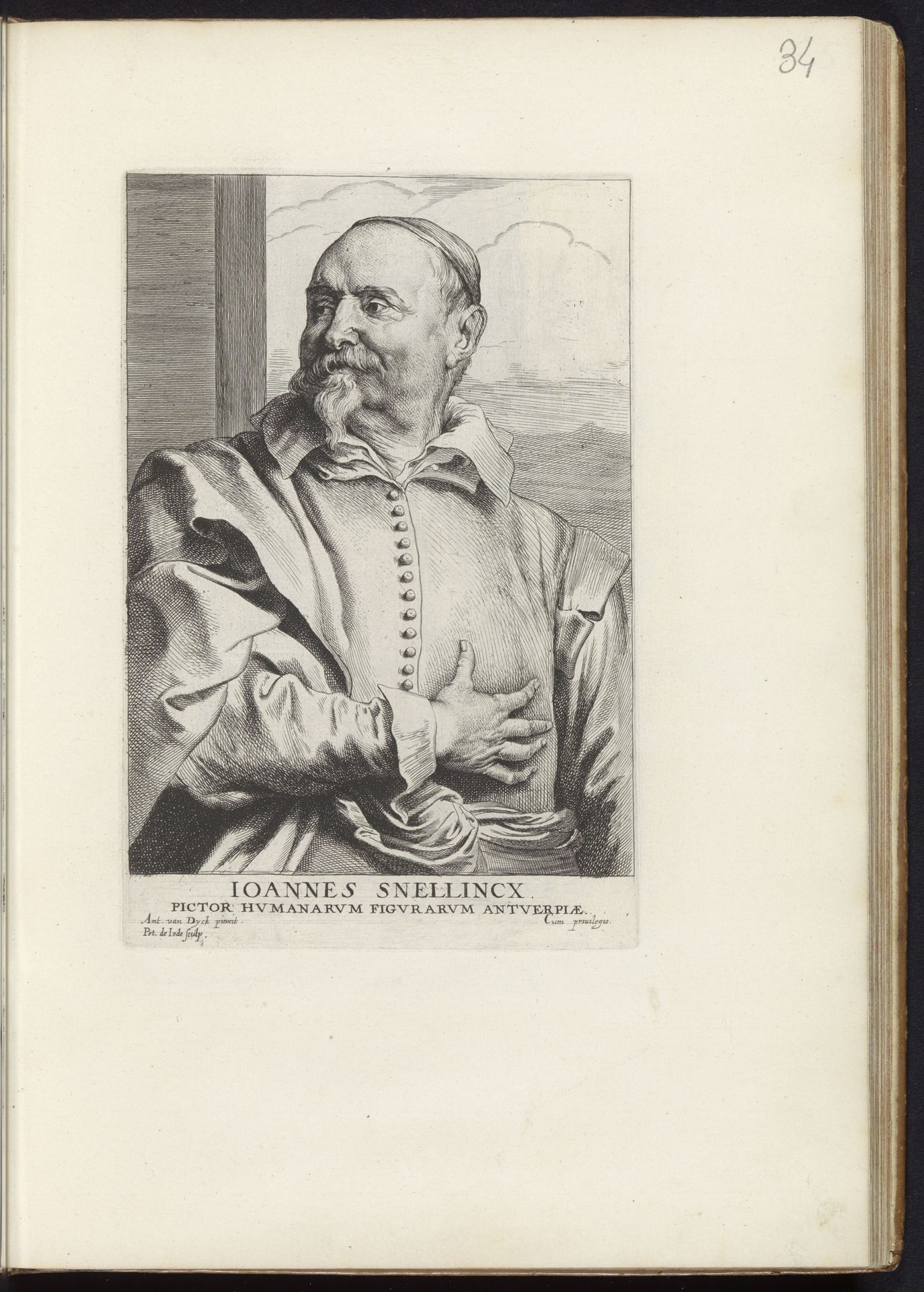 Portret van de schilder Jan Snellinck by Pieter de (II) Jode