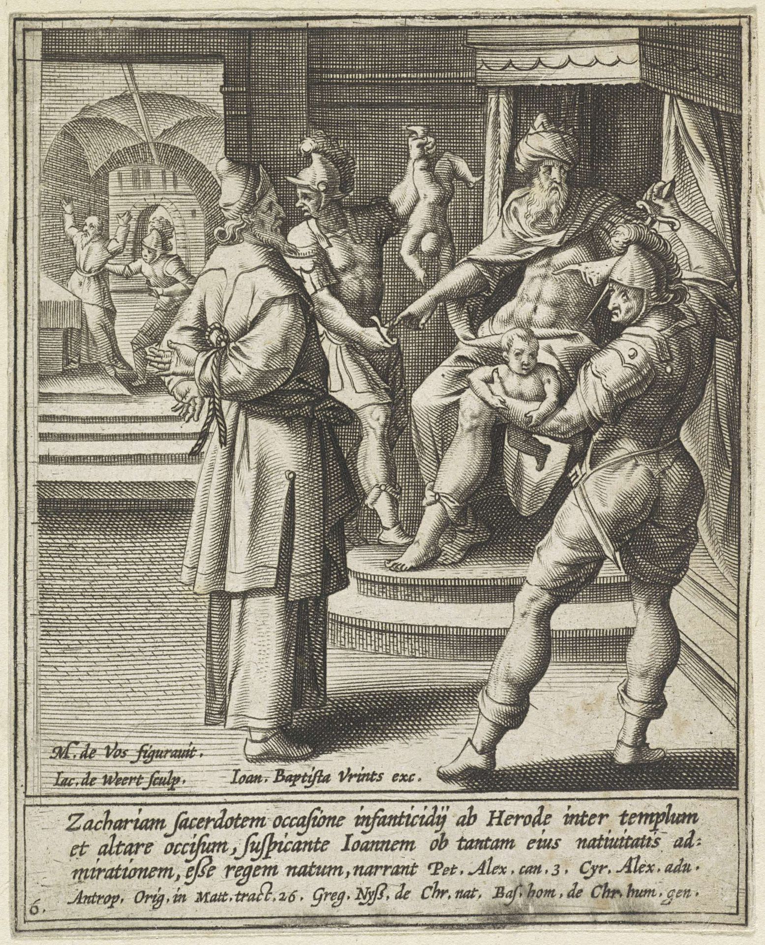 Zacharias bij Herodes by Jacob de Weert