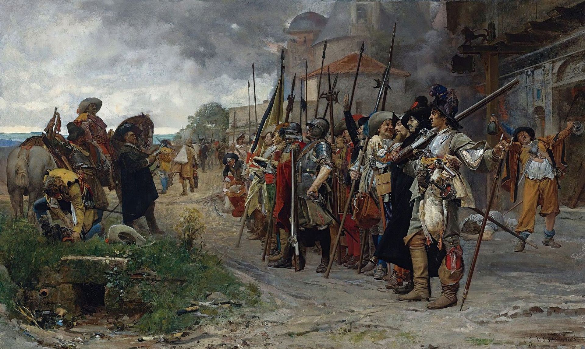Roll-Call After The Pillage by Jehan Georges Vibert