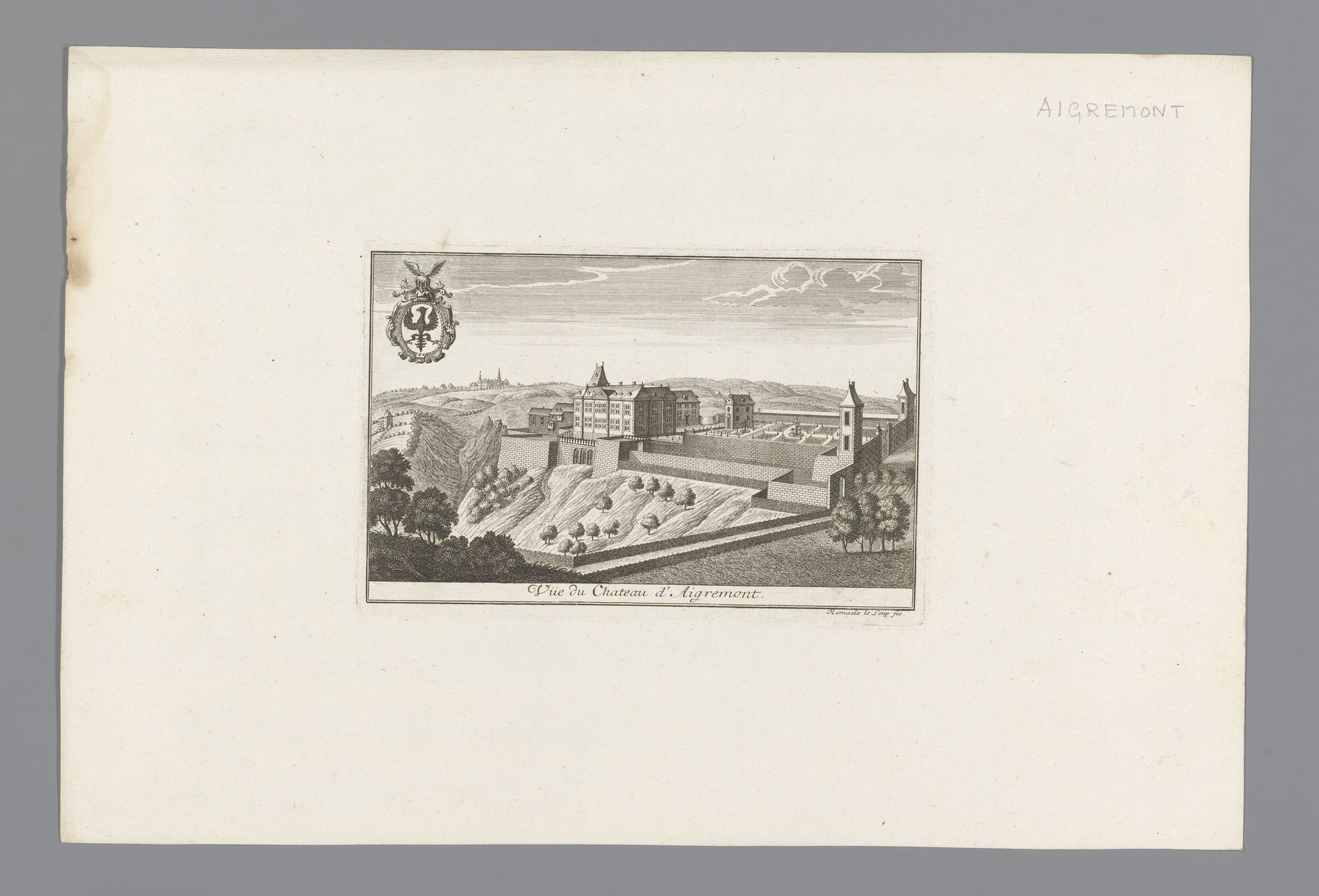 Gezicht op het kasteel van Aigremont by Anonymous