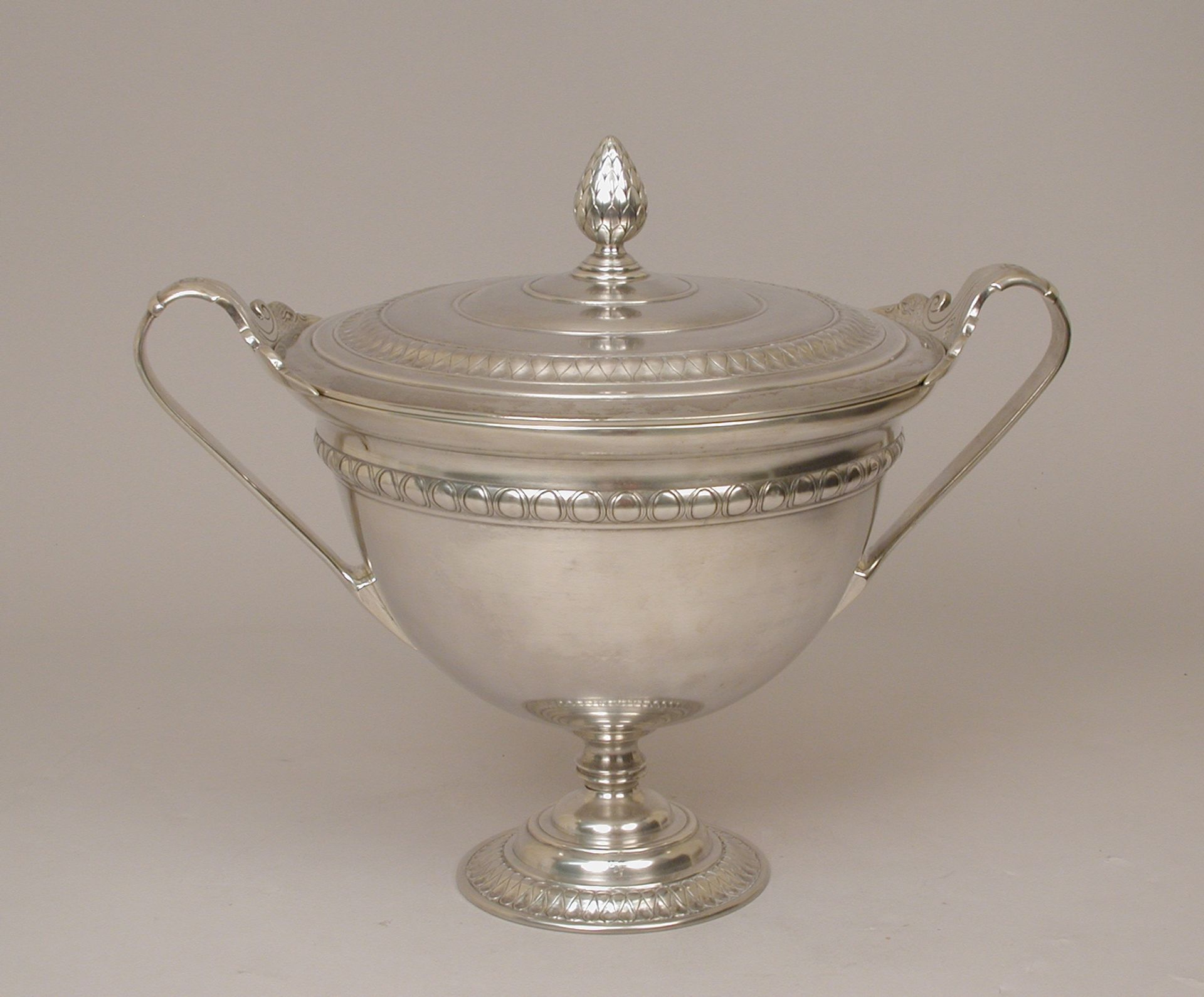 Covered bowl with ladle and tray by Giacinto Melillo