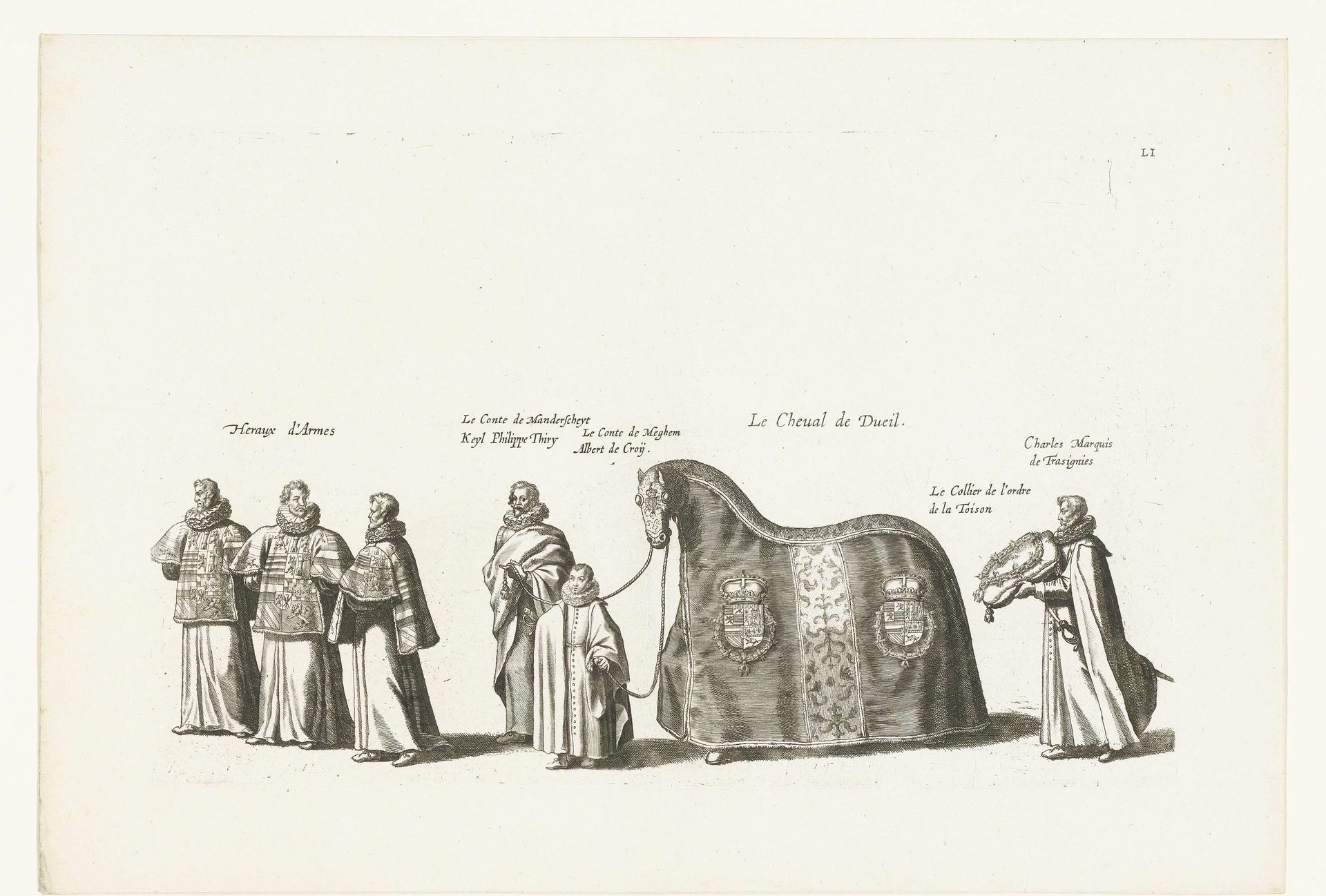 Begrafenisstoet van aartshertog Albrecht (plaat LI), 1622 by Cornelis Galle I