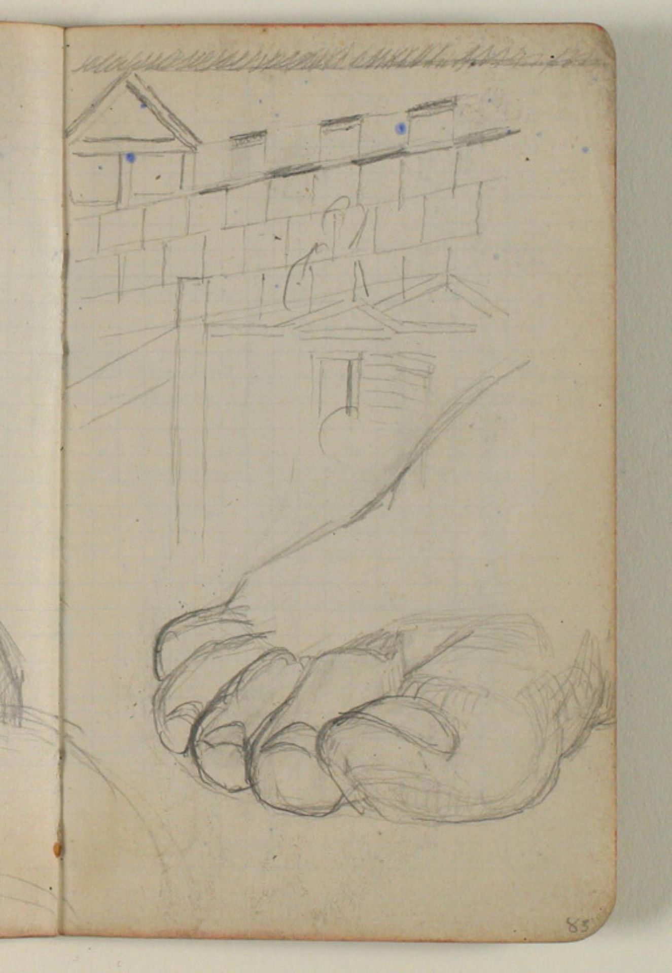 Studie af en fod og en del af en mur by Niels Larsen Stevns