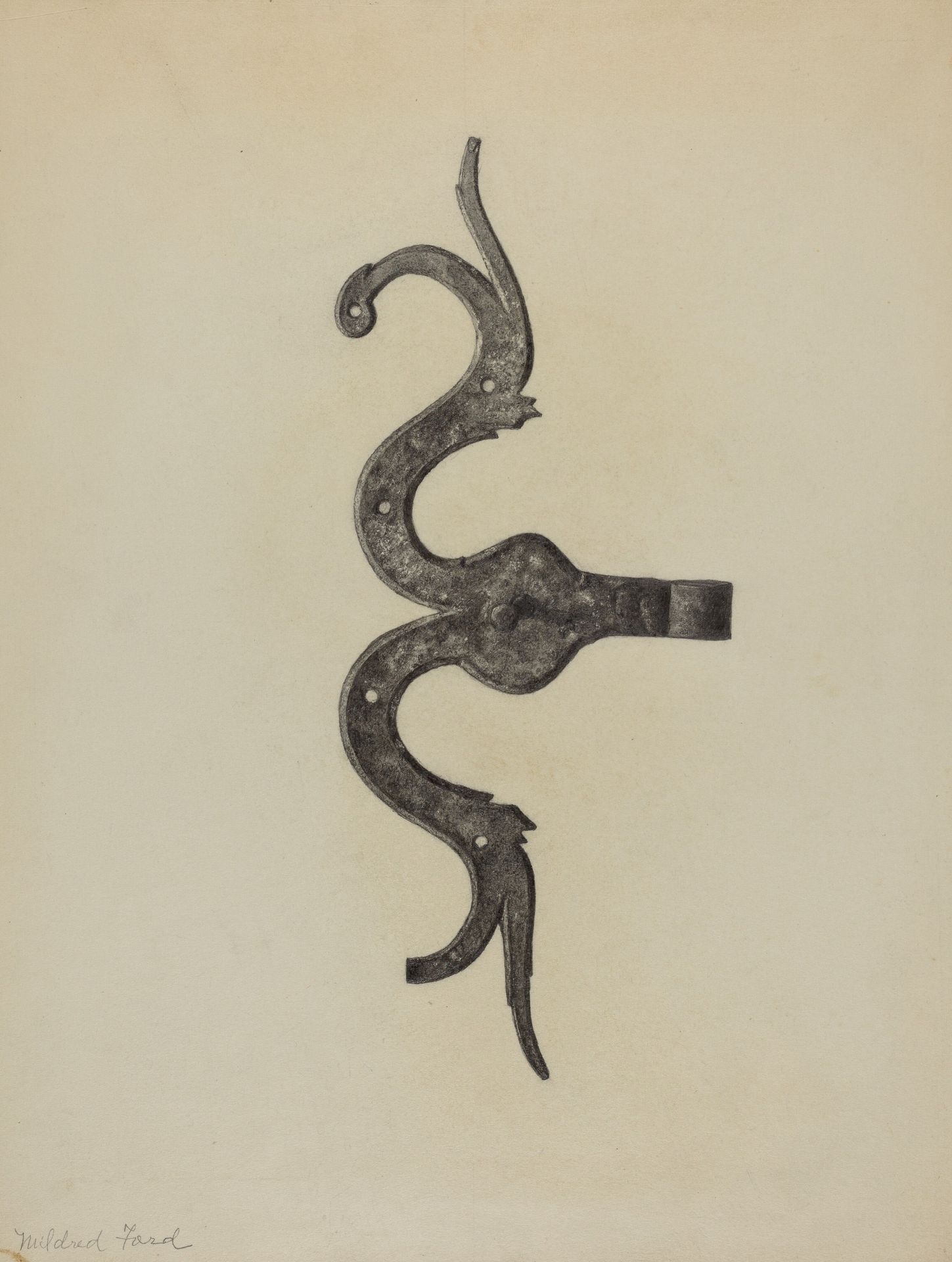 Pa. German Butt of Side Hinge by Mildred Ford