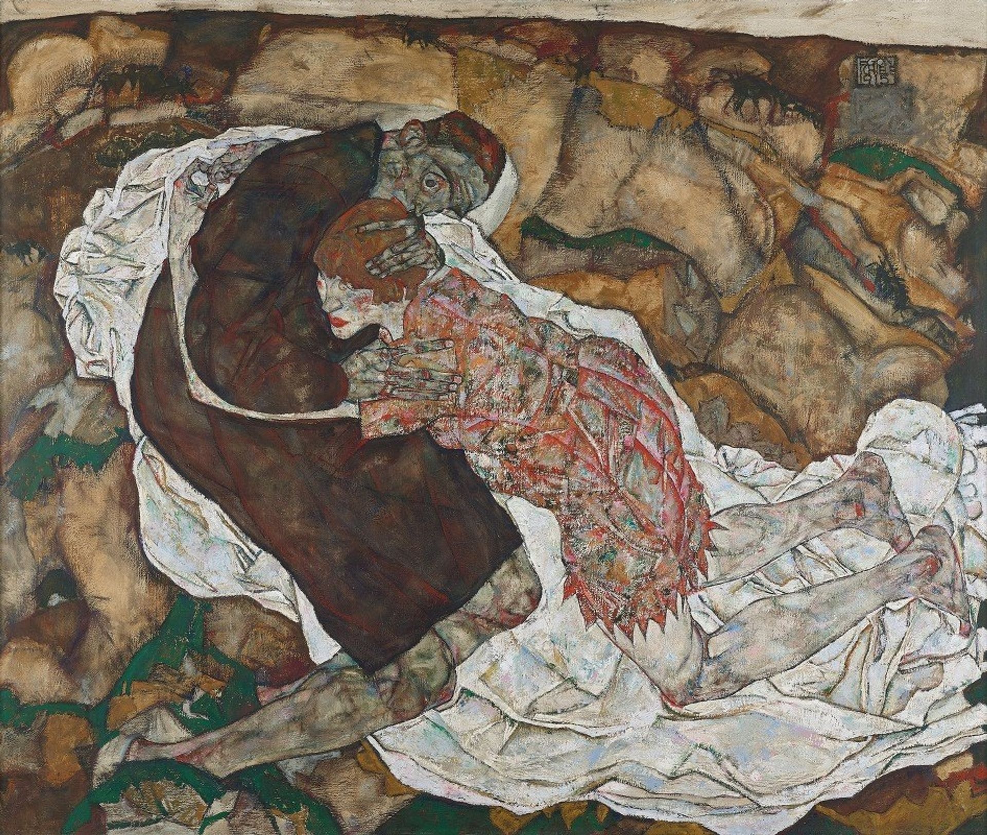 Death and girl by Egon Schiele