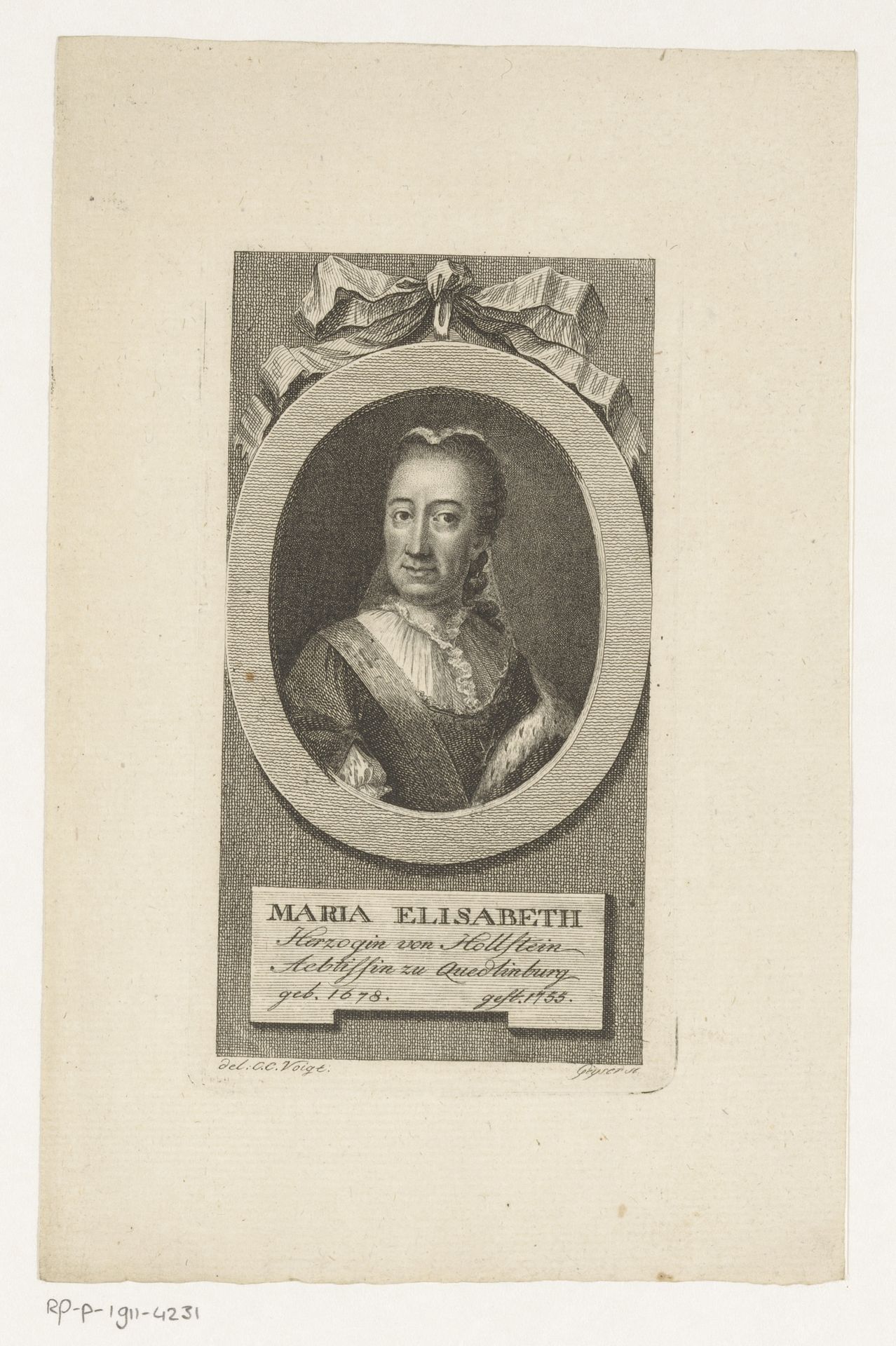 Portret van Maria Elisabeth by Christian Gottlieb Geyser