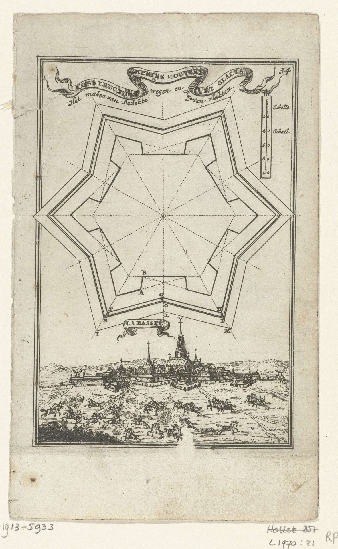 Illustratie voor 'Den Arbeid van Mars' van Allain Manesson Mallet by Romeyn de Hooghe