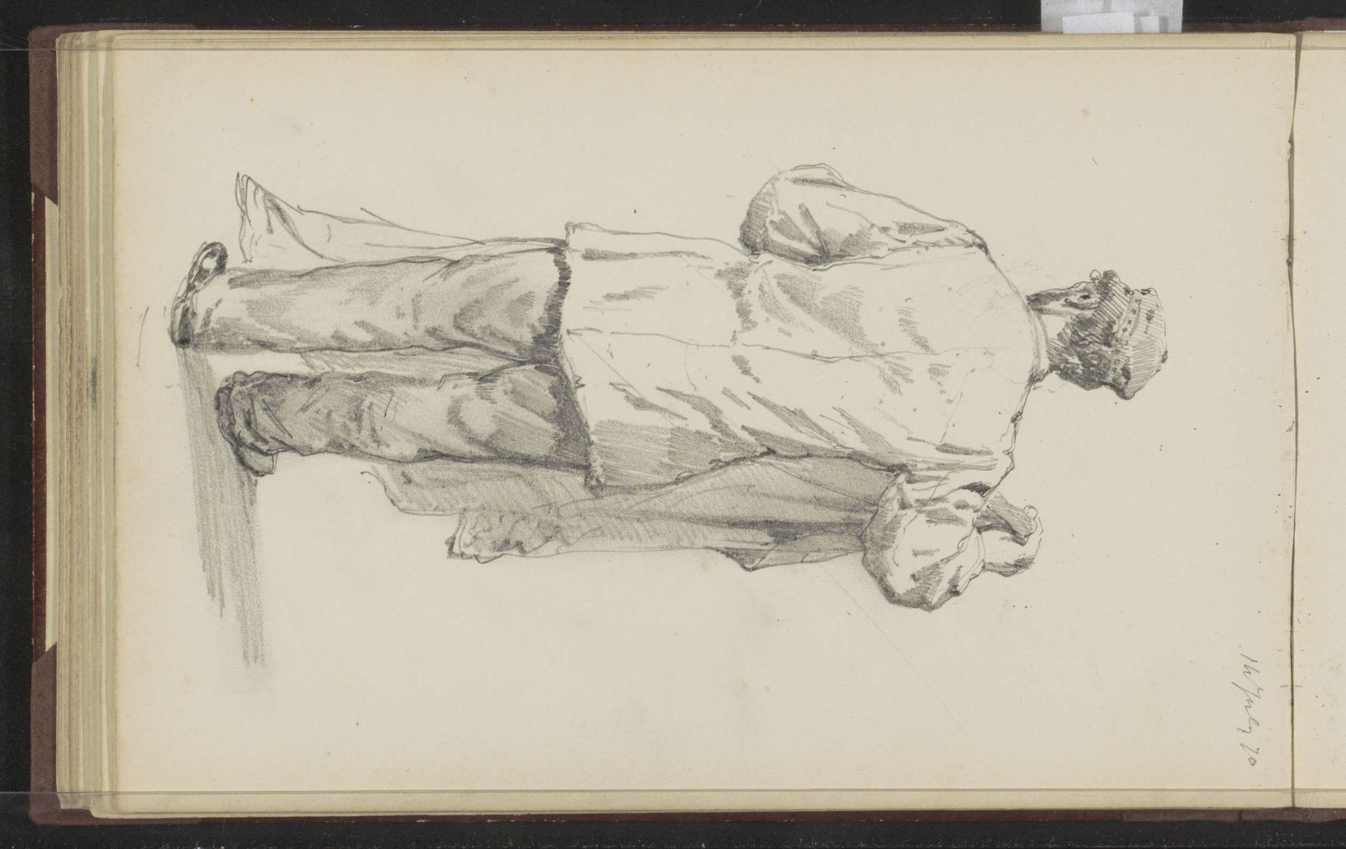 Man met een doek in zijn handen by Cornelis Springer