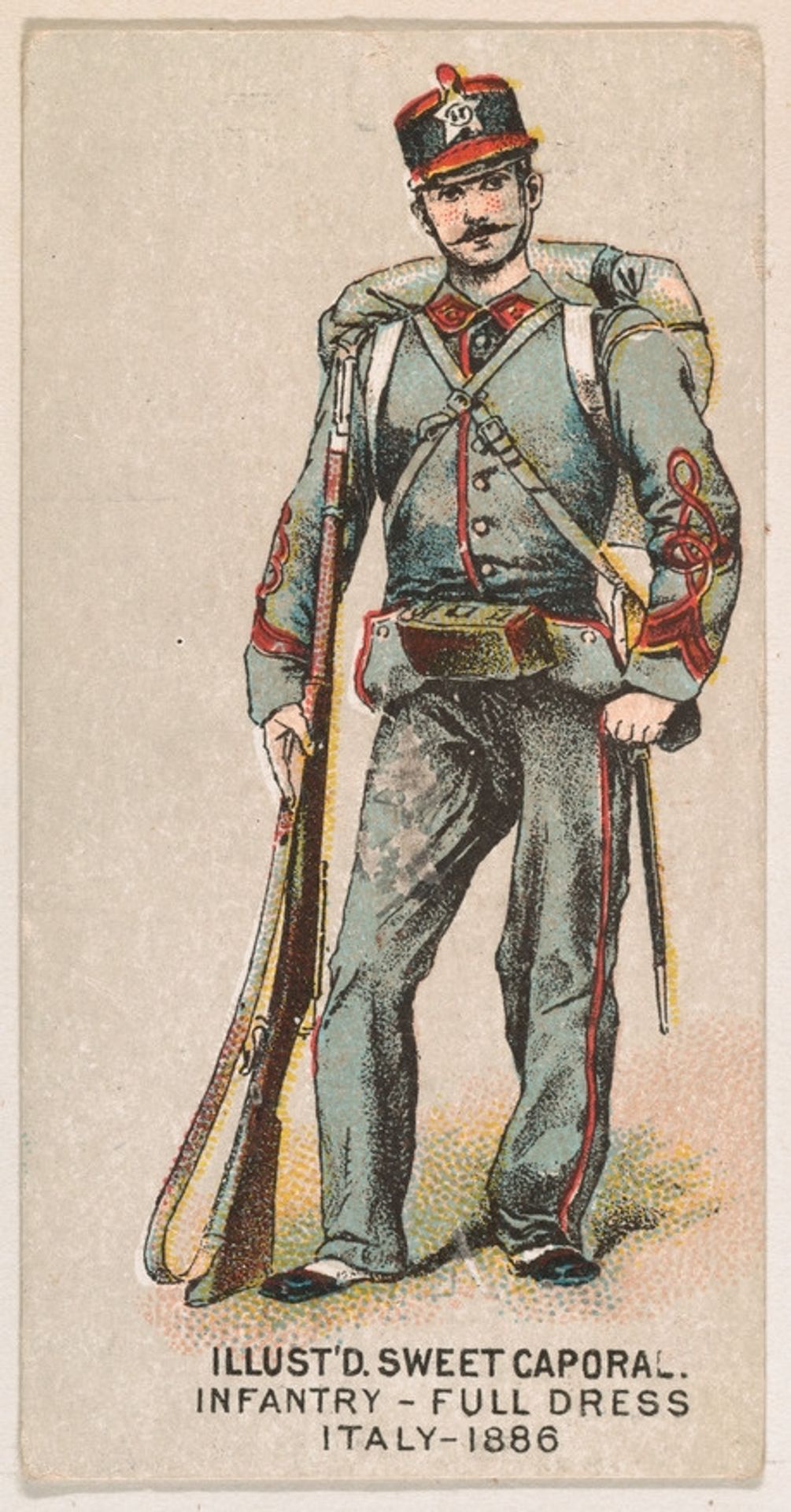 Full Dress, Infantry, Italy, 1886, from the Military Series (N224) issued by Kinney Tobacco Company to promote Sweet Caporal Cigarettes by Kinney Brothers Tobacco Company