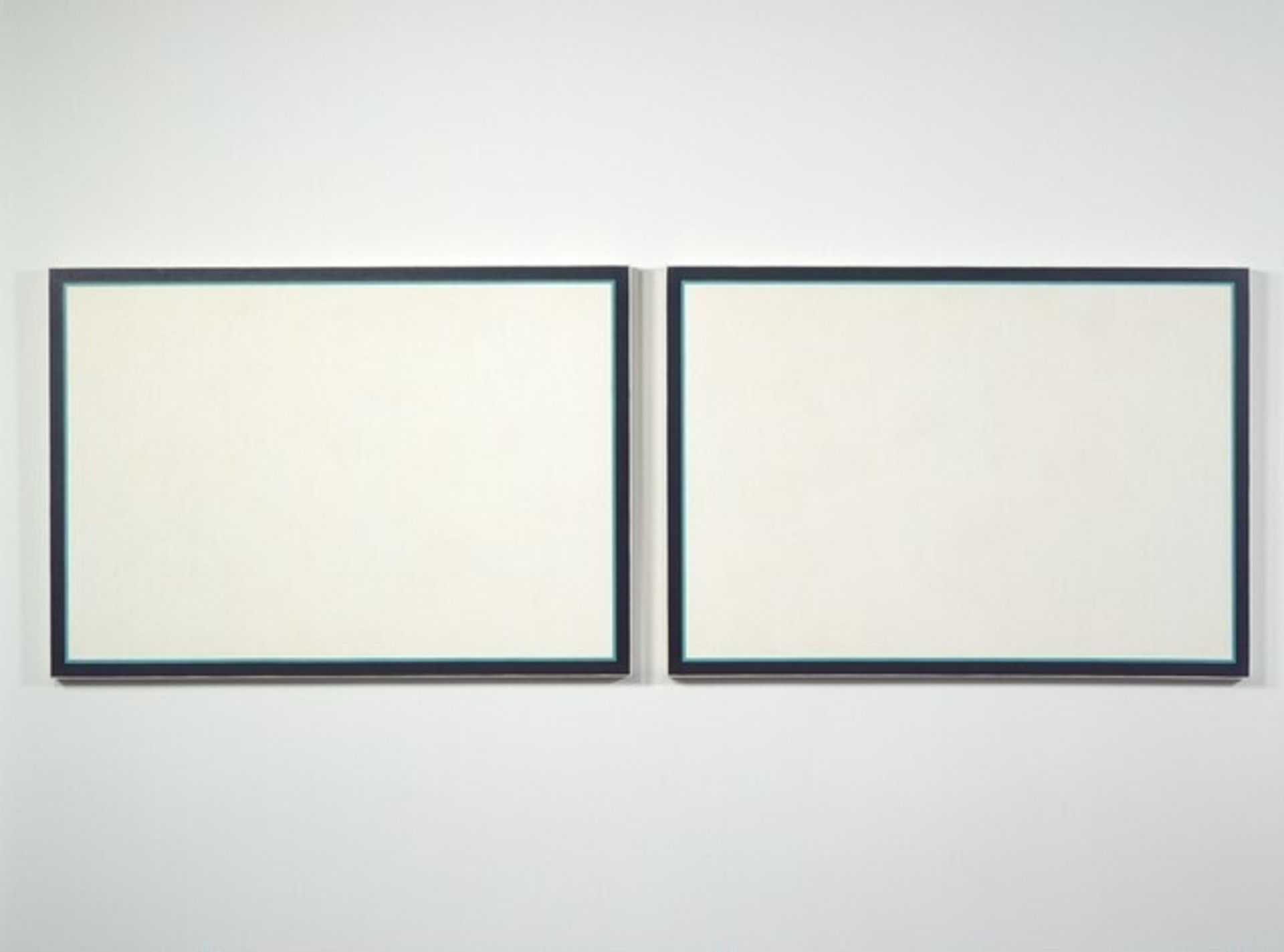 Horizontals Flanking (Small, Thalo-Green Line) by Jo Baer