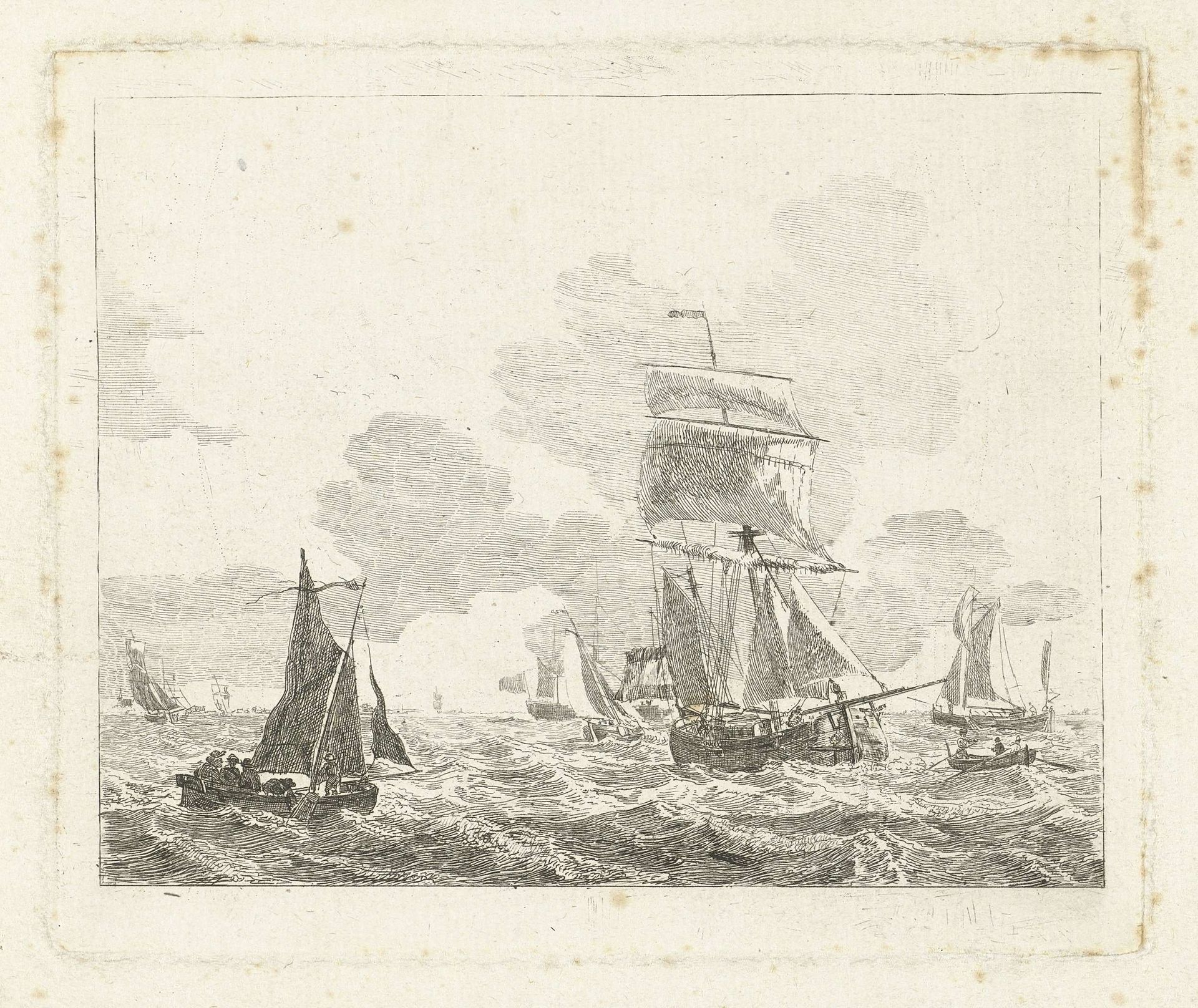 Zeilschepen op onrustig water by Gerrit Groenewegen
