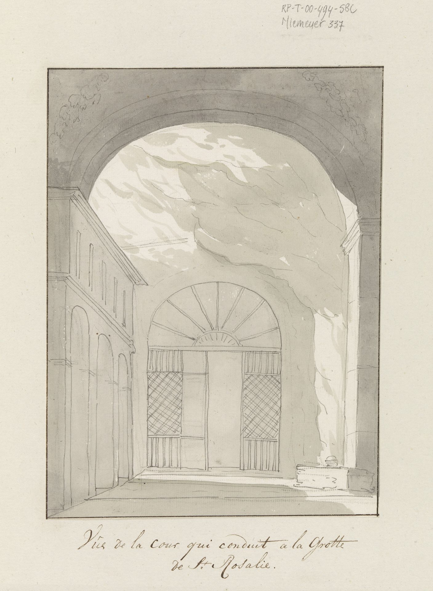 Binnenplaats welke leidt naar de grot van Santa Rosalia by Louis Ducros