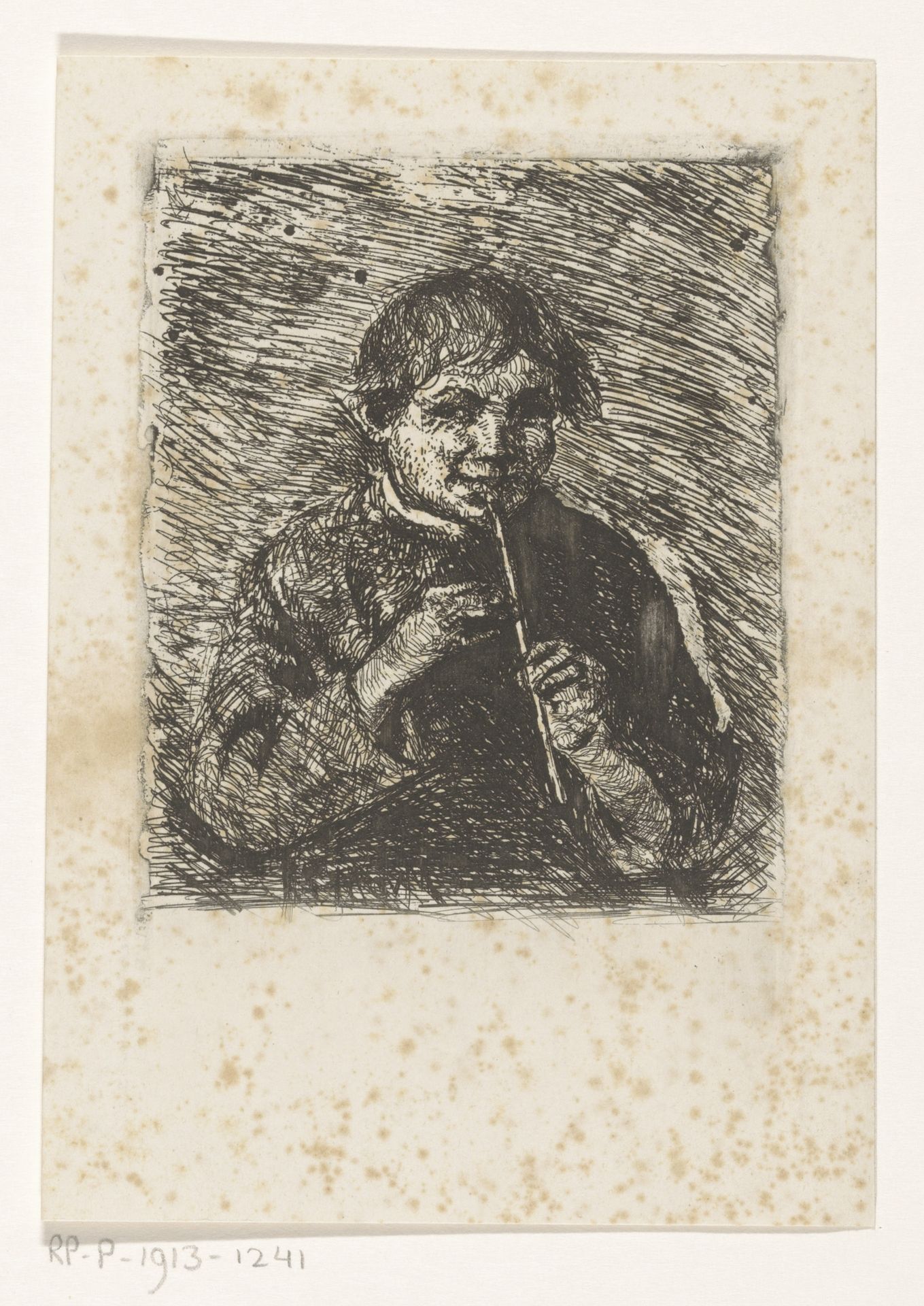 Fluitspelende jongen by Marinus van der Maarel