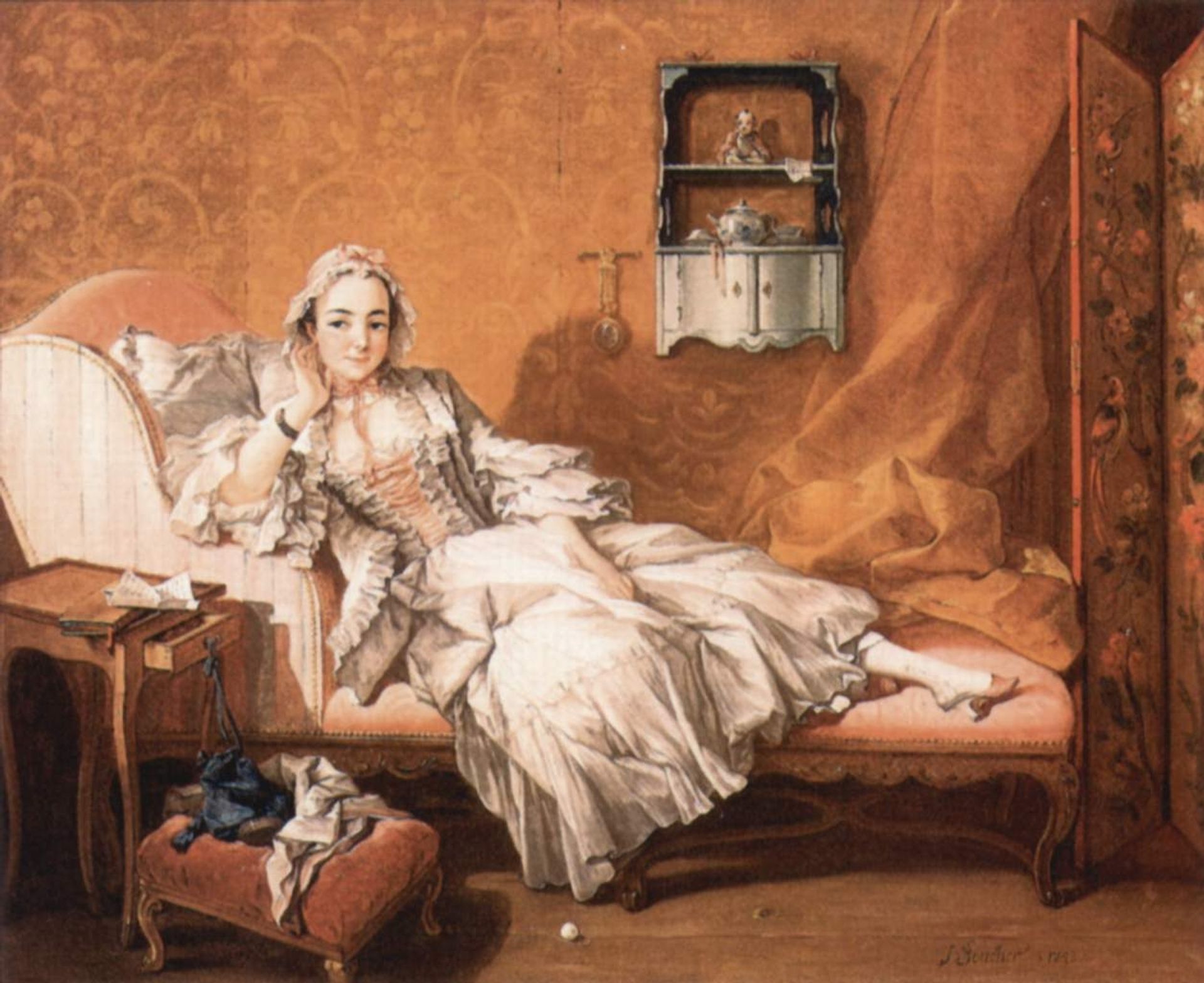 Portrait of the artist`s wife by Francois Boucher