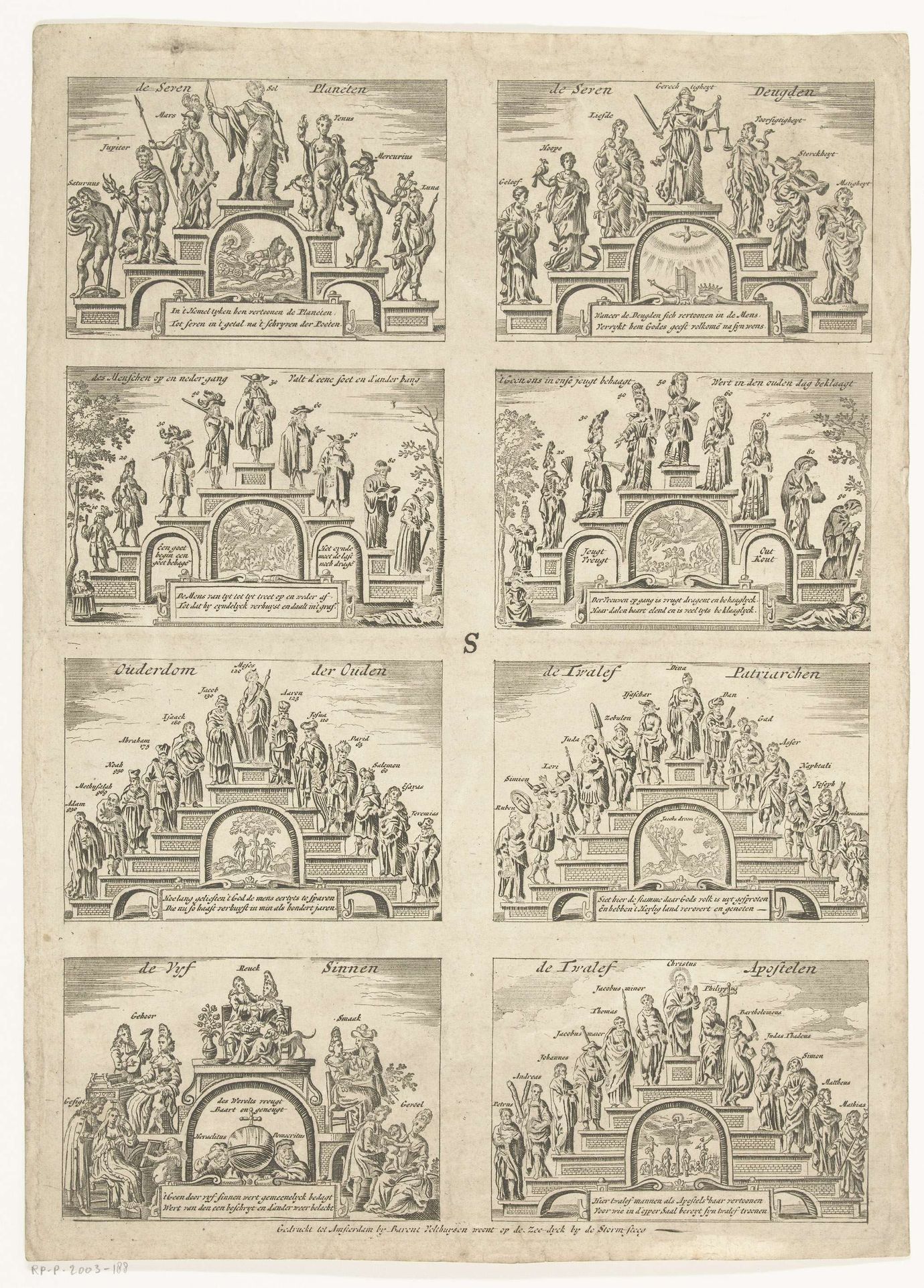 Acht levenstrappen by Barent Velthuysen