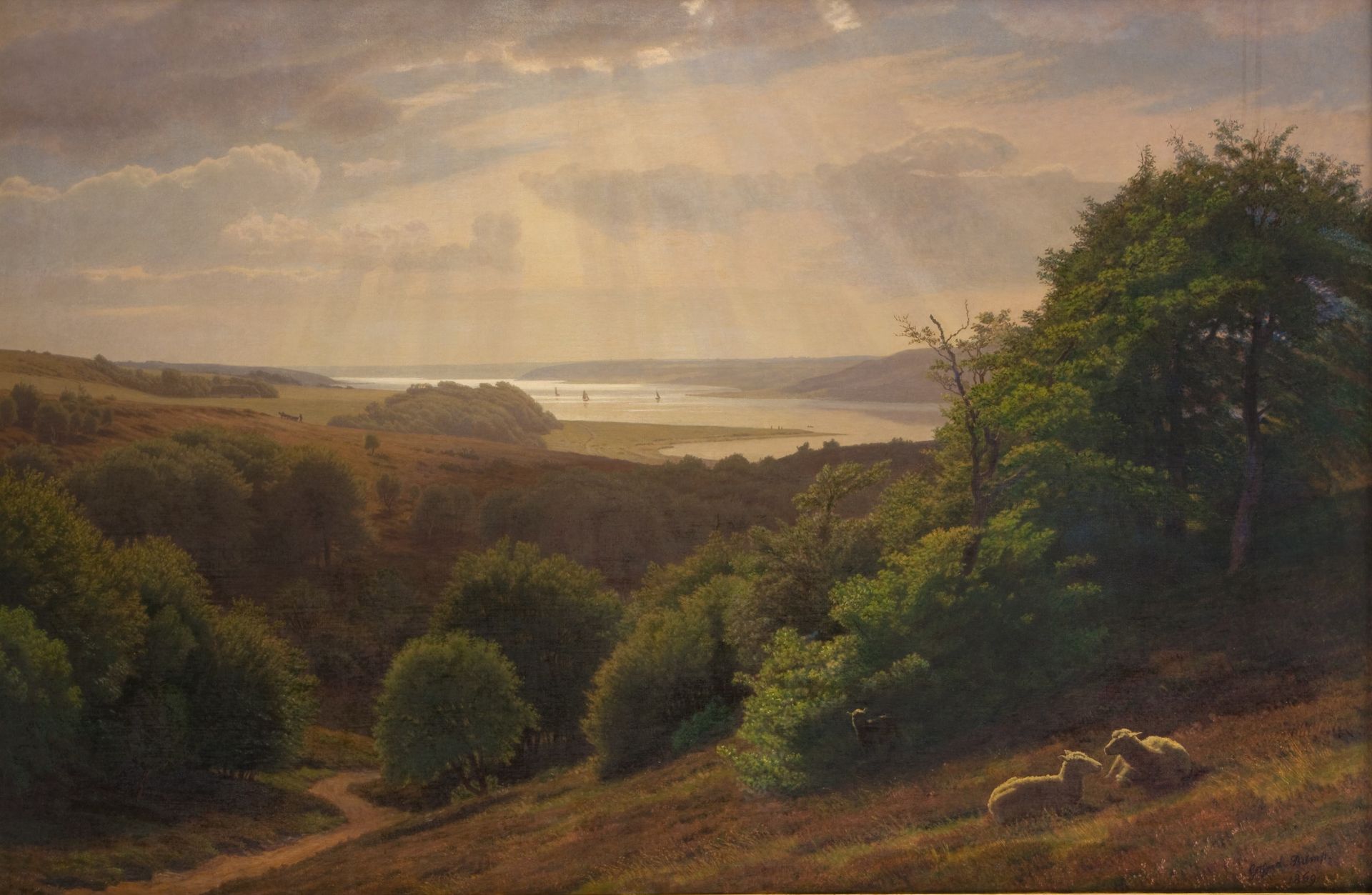 Udsigt fra Vesterskov ved Mariager; i baggrunden fjorden by Godtfred Rump