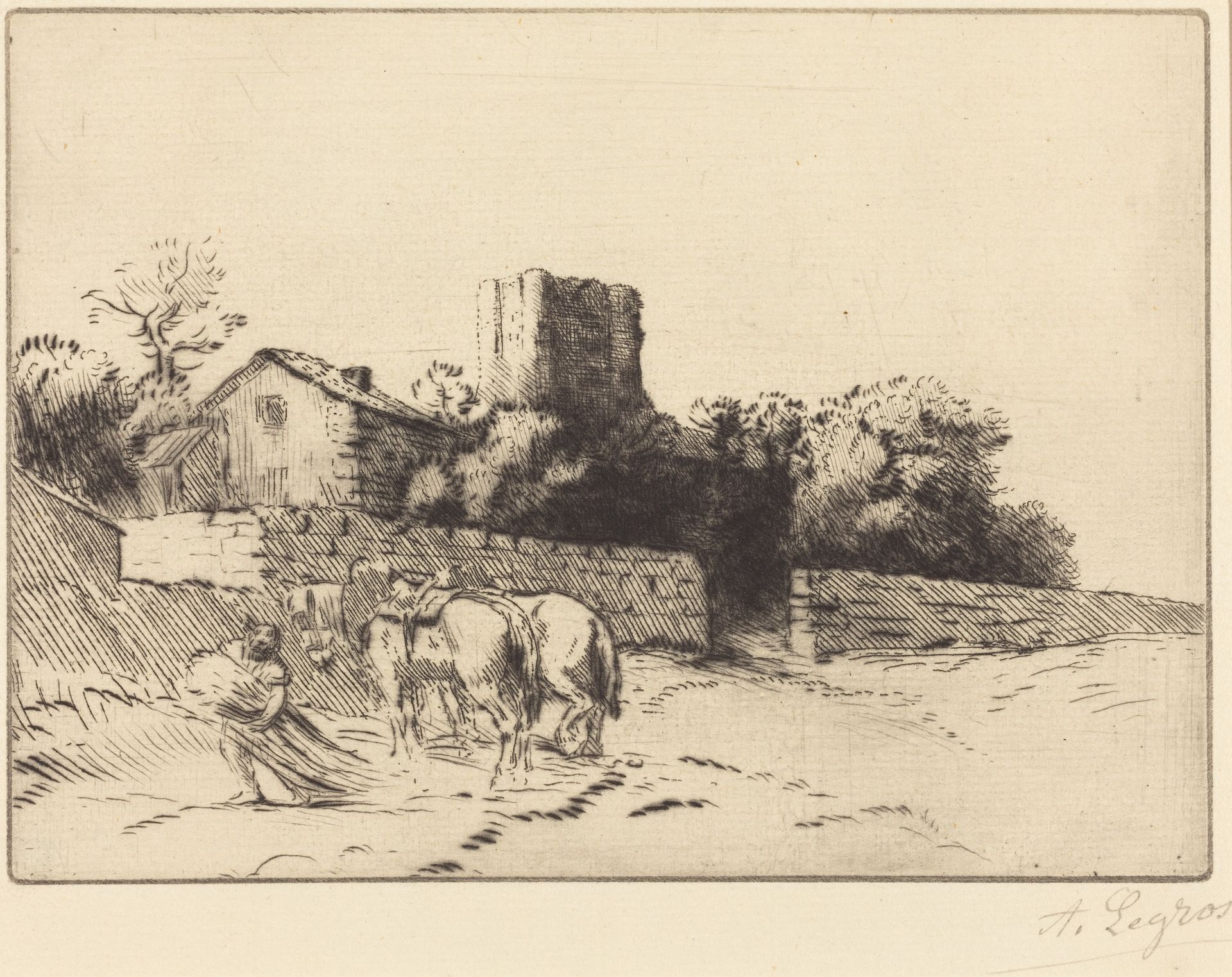 Rectory Wall (Le mur du presbytere) by Alphonse Legros