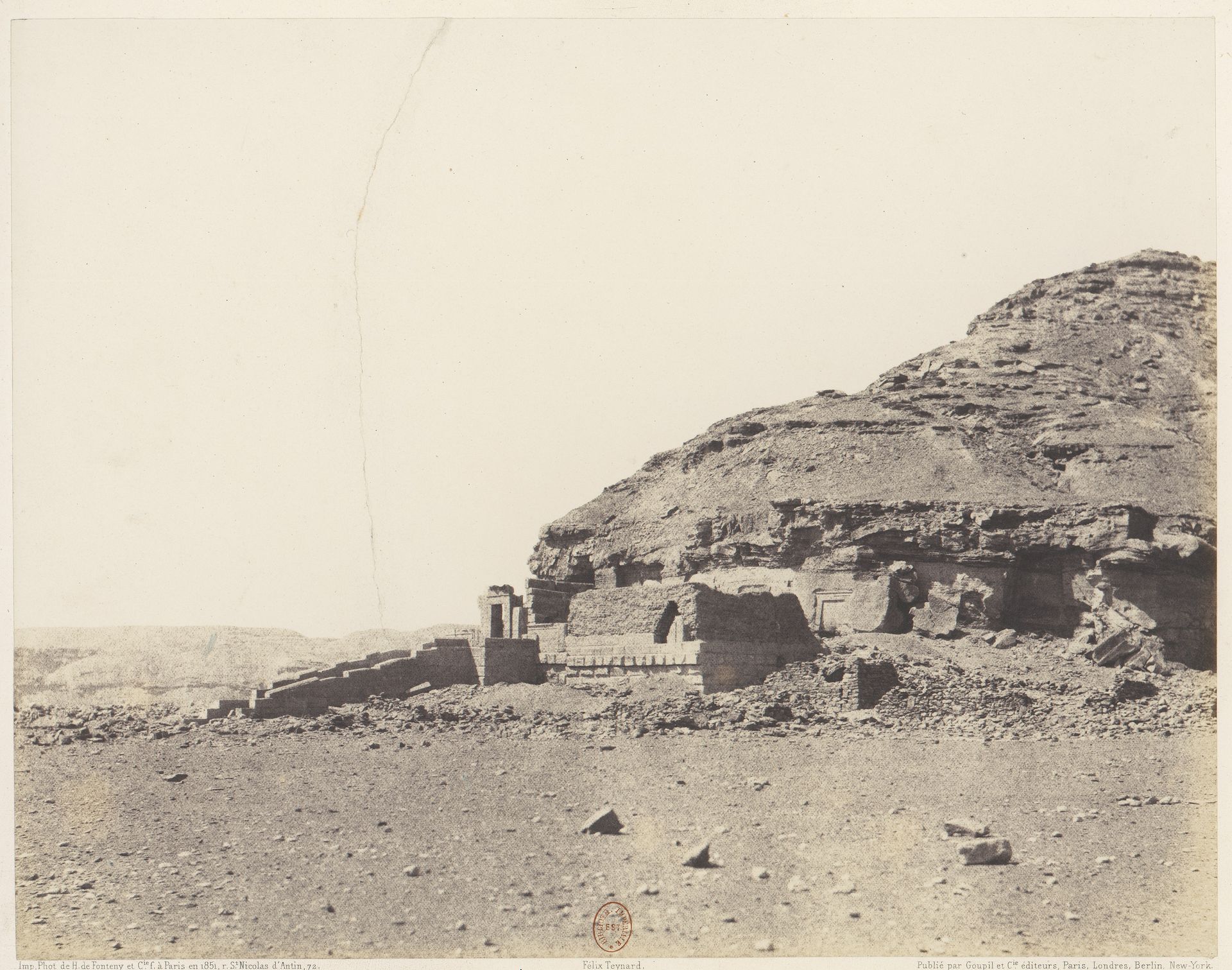 El-Kab (Éléthya), Vue Générale de l'Hémi-Spéos by Félix Teynard
