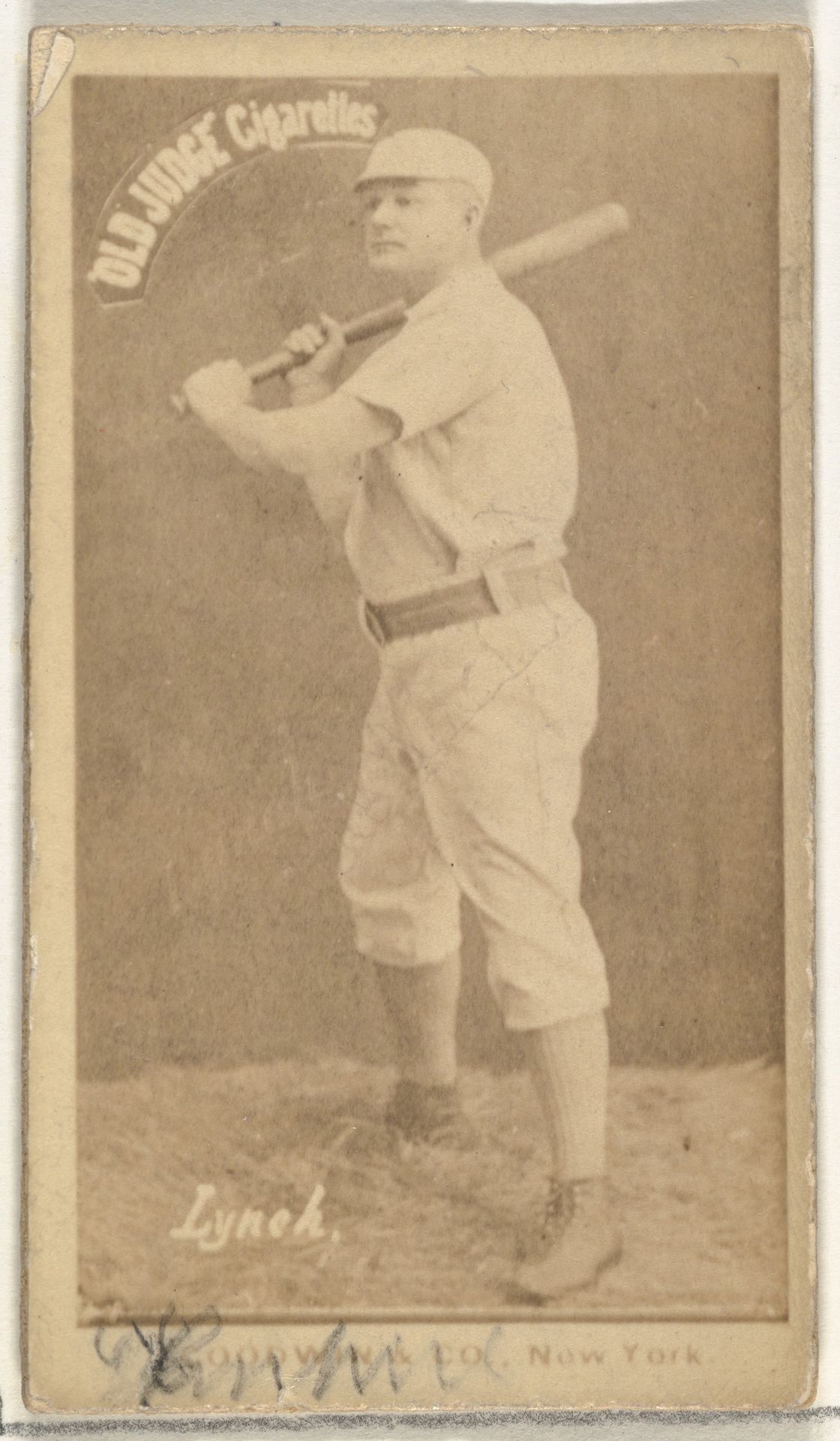 John H. "Jack" Lynch, New York Metropolitans, from the Old Judge series (N172) for Old Judge Cigarettes by Goodwin & Company