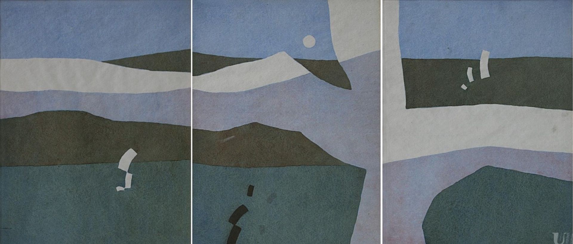 Triptych 'White Sail' by Hryhorii Havrylenko