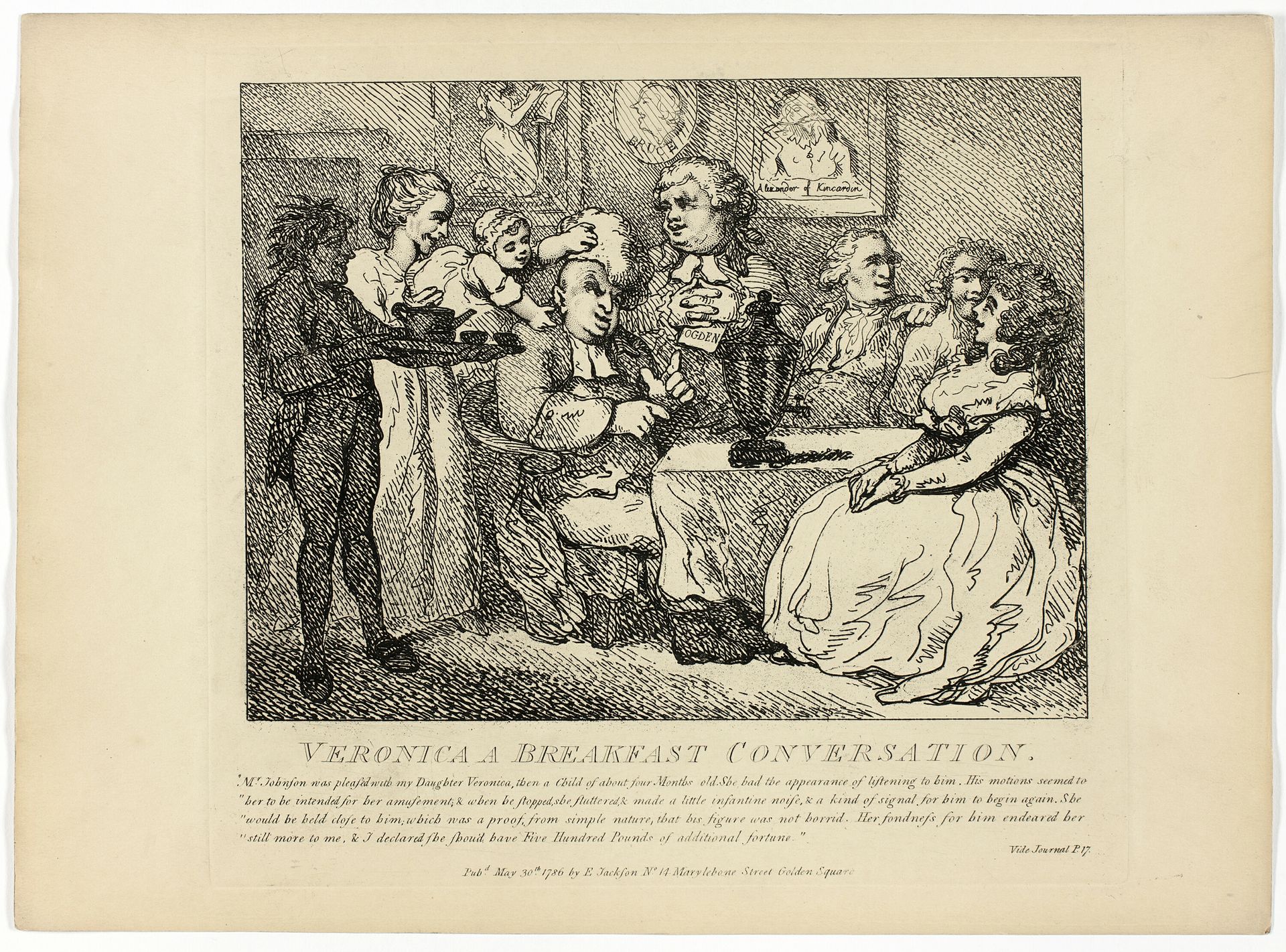 Veronica A Breakfast Conversation, from Boswell's Tour of the Hebrides by Thomas Rowlandson