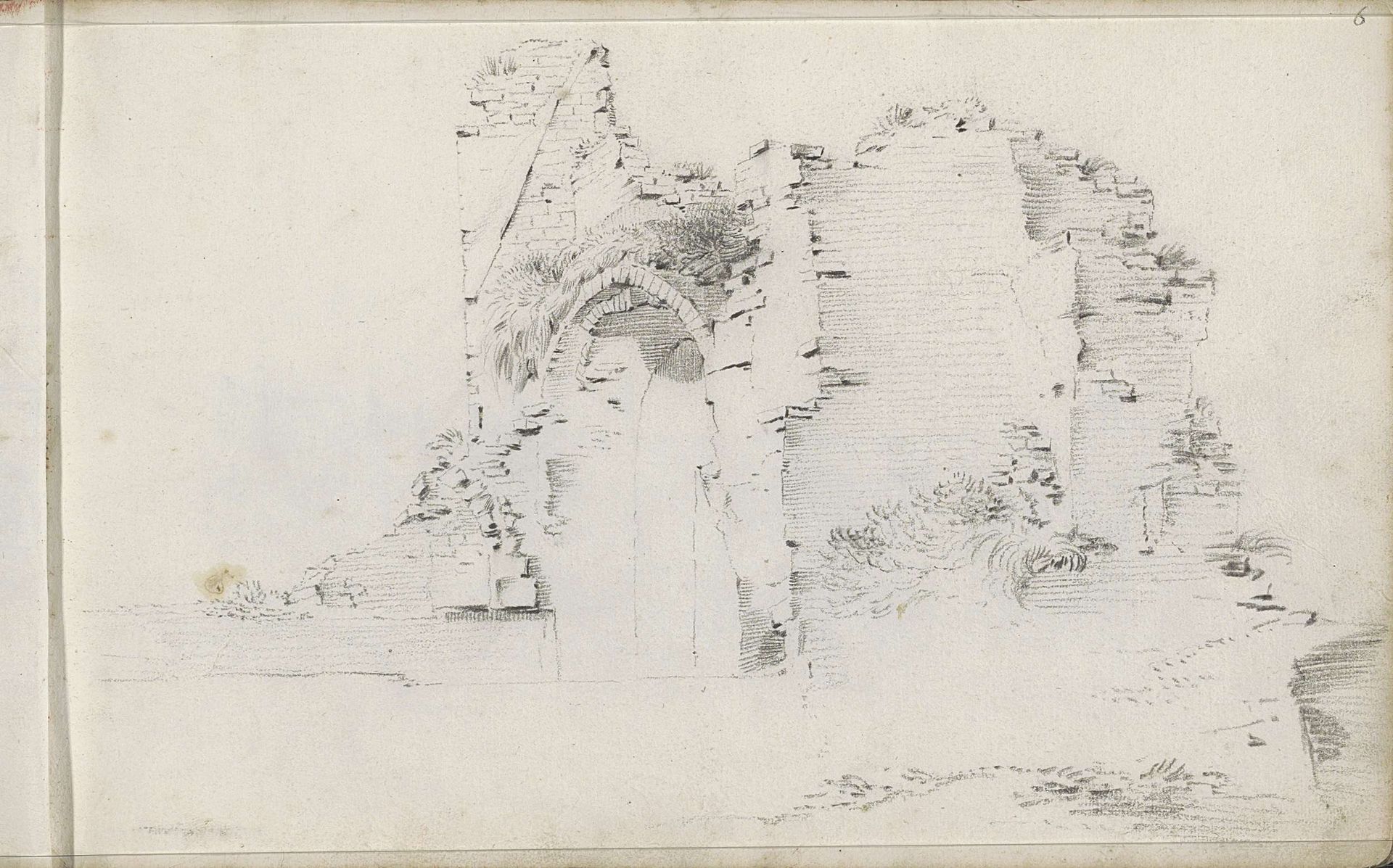 Ruïne van een poortgebouw by Pieter Moninckx