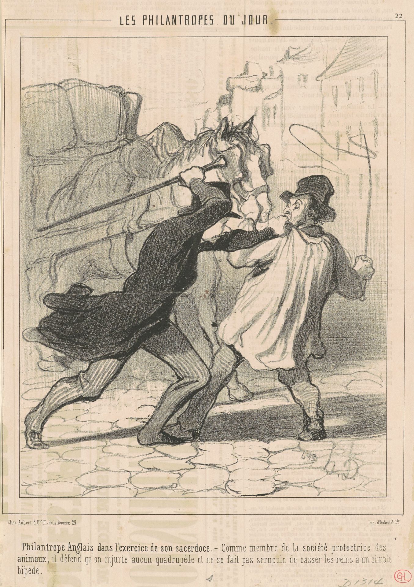 Philantrope anglais dans l'exercice ... by Honoré Daumier