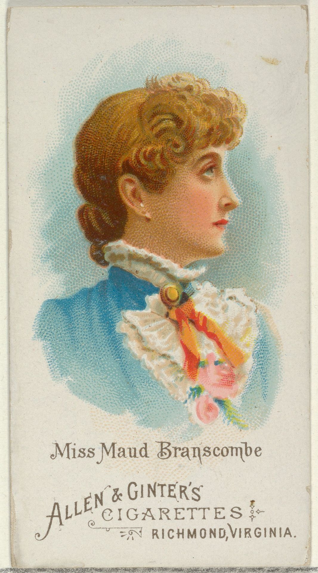 Miss Maud Branscombe, from World's Beauties, Series 1 (N26) for Allen & Ginter Cigarettes by Allen & Ginter