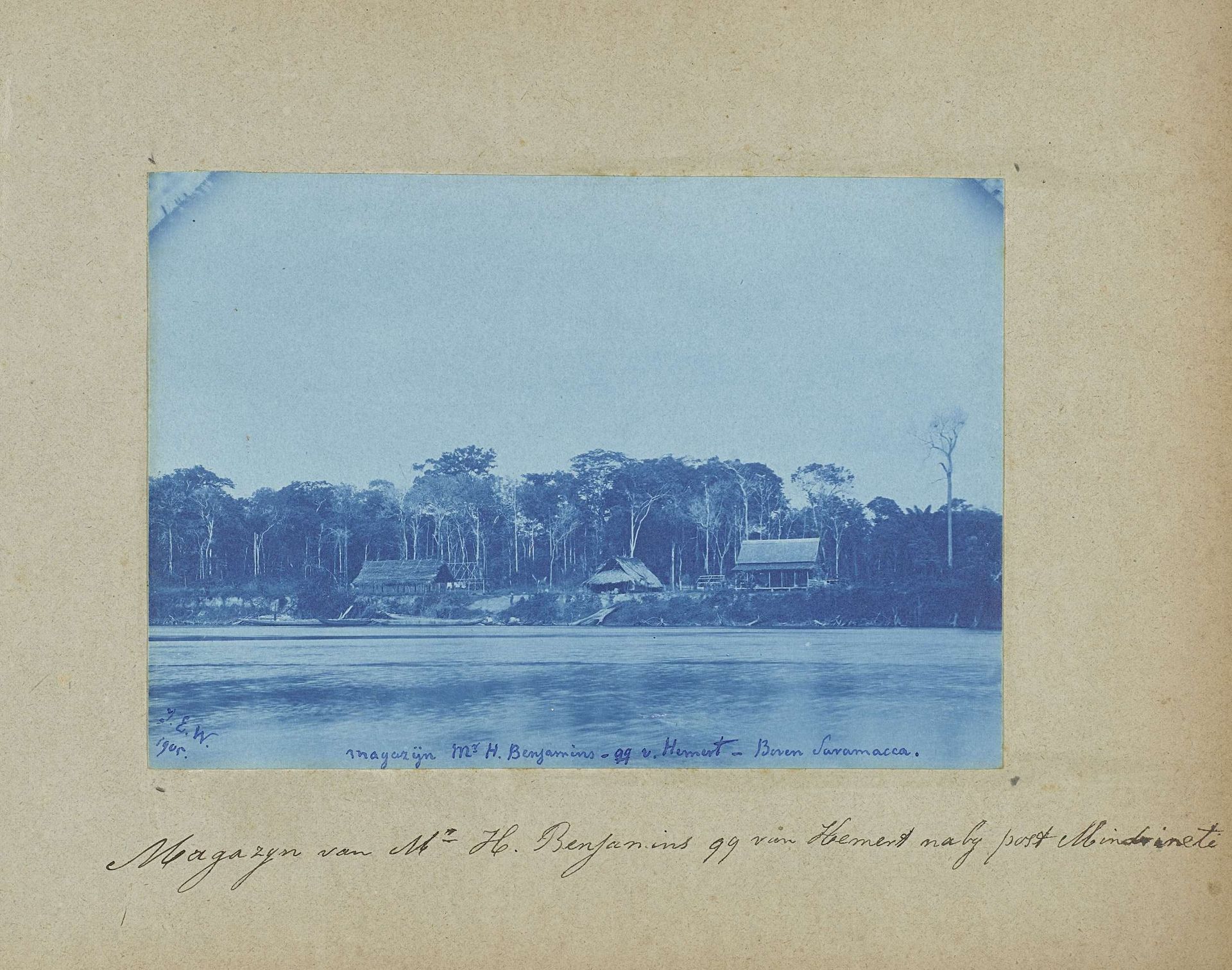 Magazijn van Mr. H. Benjamins 99 van Hemert nabij post Mindrineti by Jacob Evert Wesenhagen