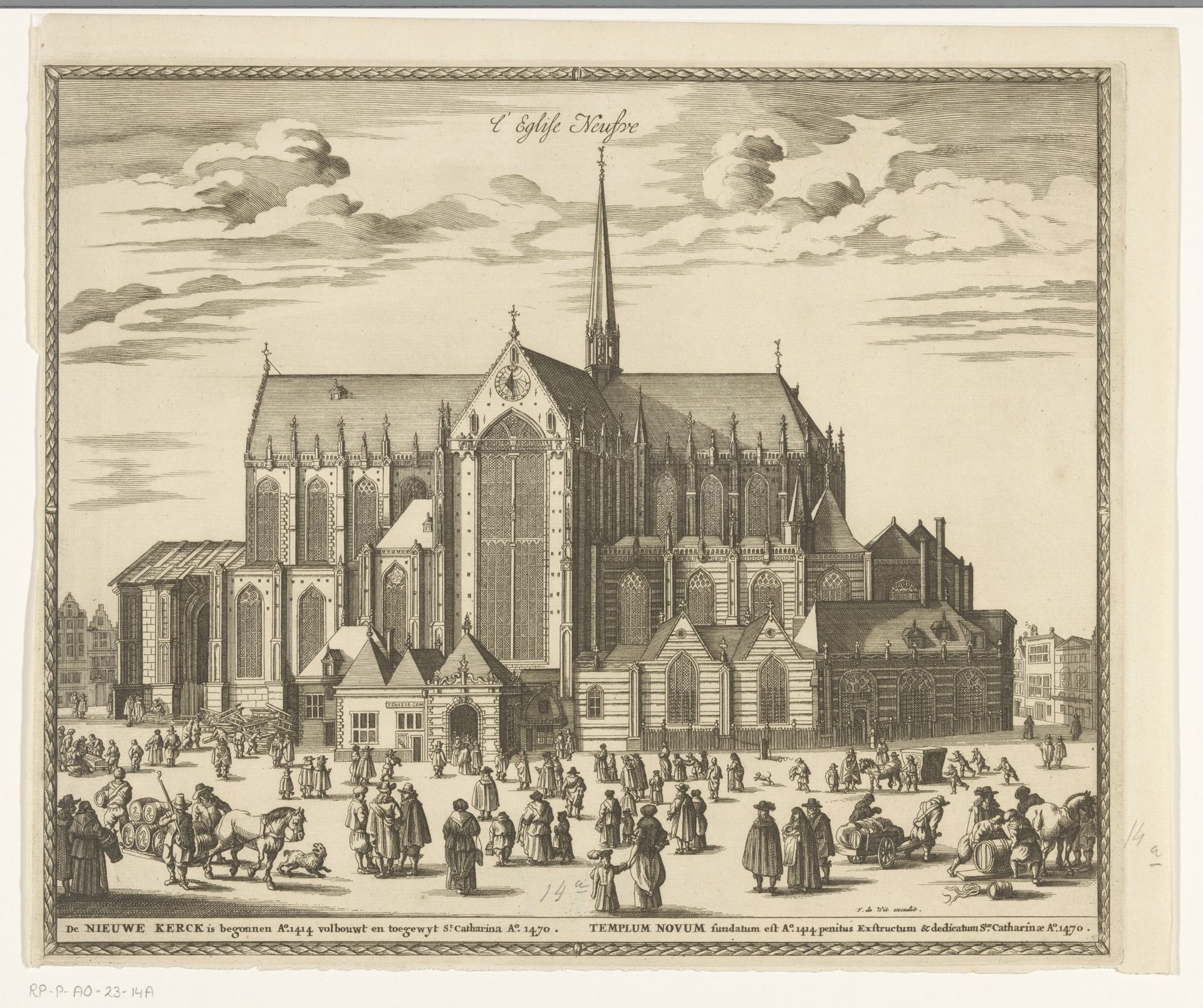 Gezicht op de Nieuwe Kerk te Amsterdam by Anonymous