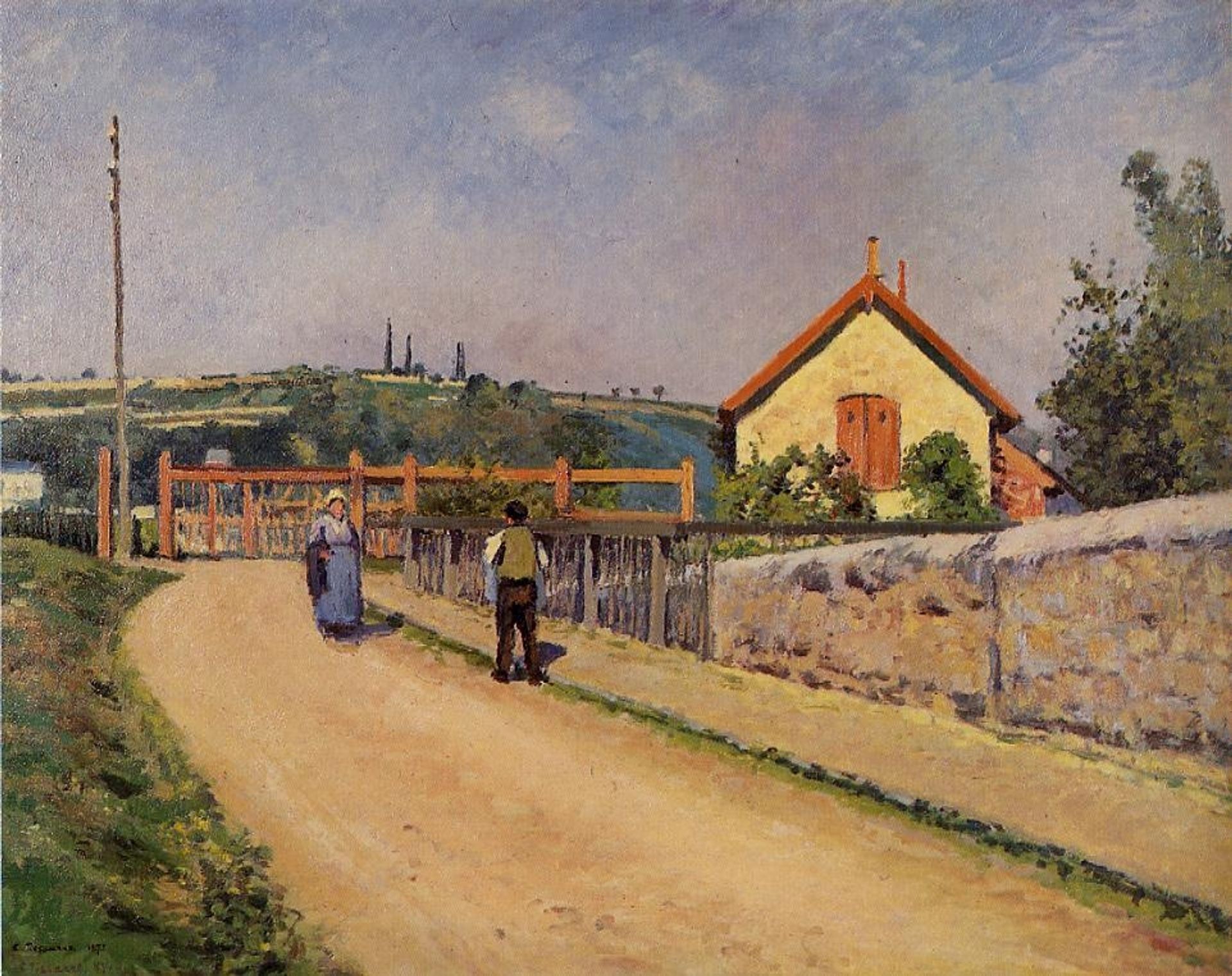 The Railroad Crossing at Les Patis by Camille Pissarro