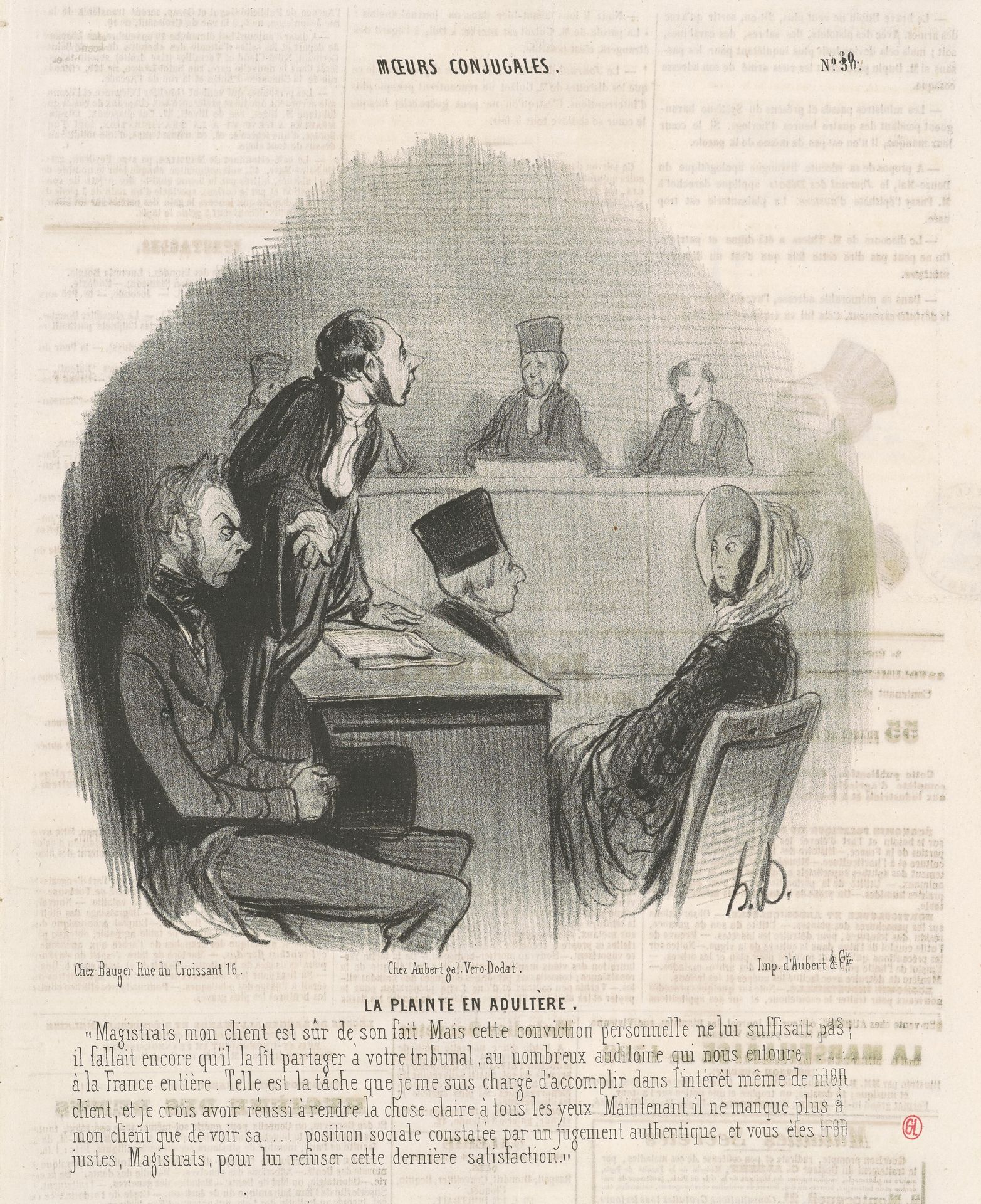 La plainte en adultère by Honoré Daumier