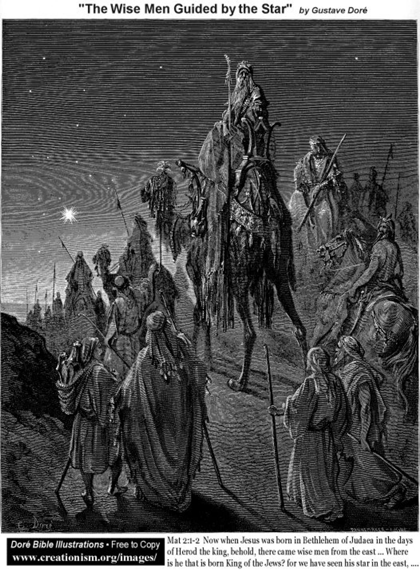 The Wise Men Guided By The Star by Gustave Dore