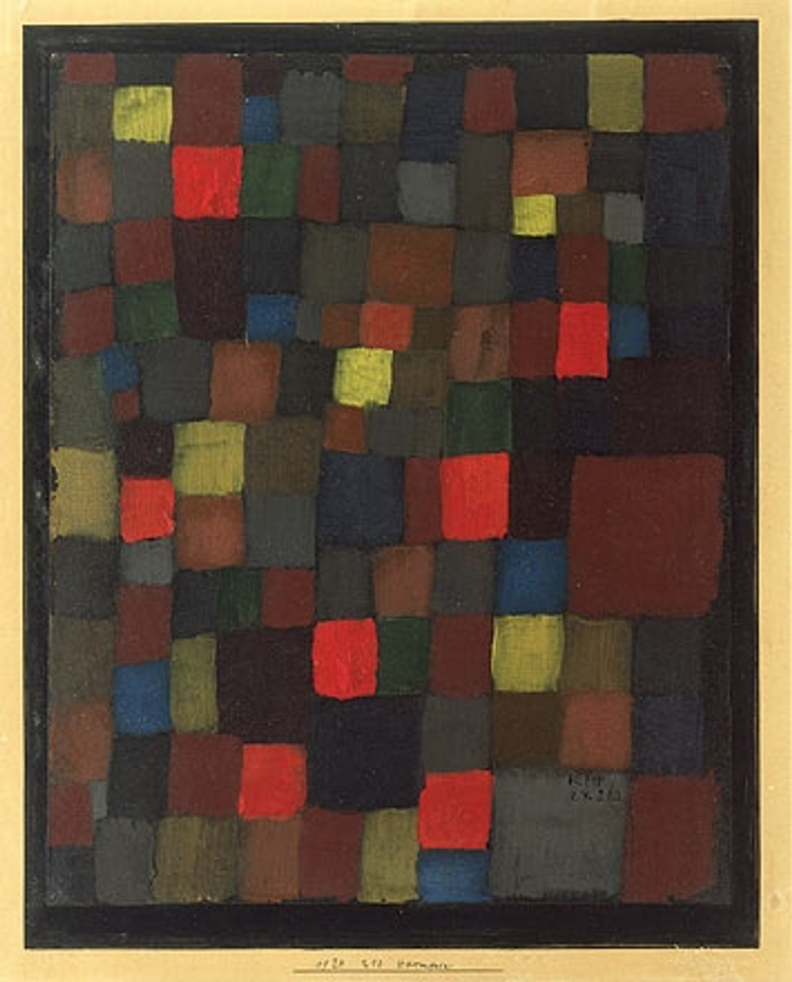 Abstract Colour Harmony in Squares with Vermillion Accents by Paul Klee