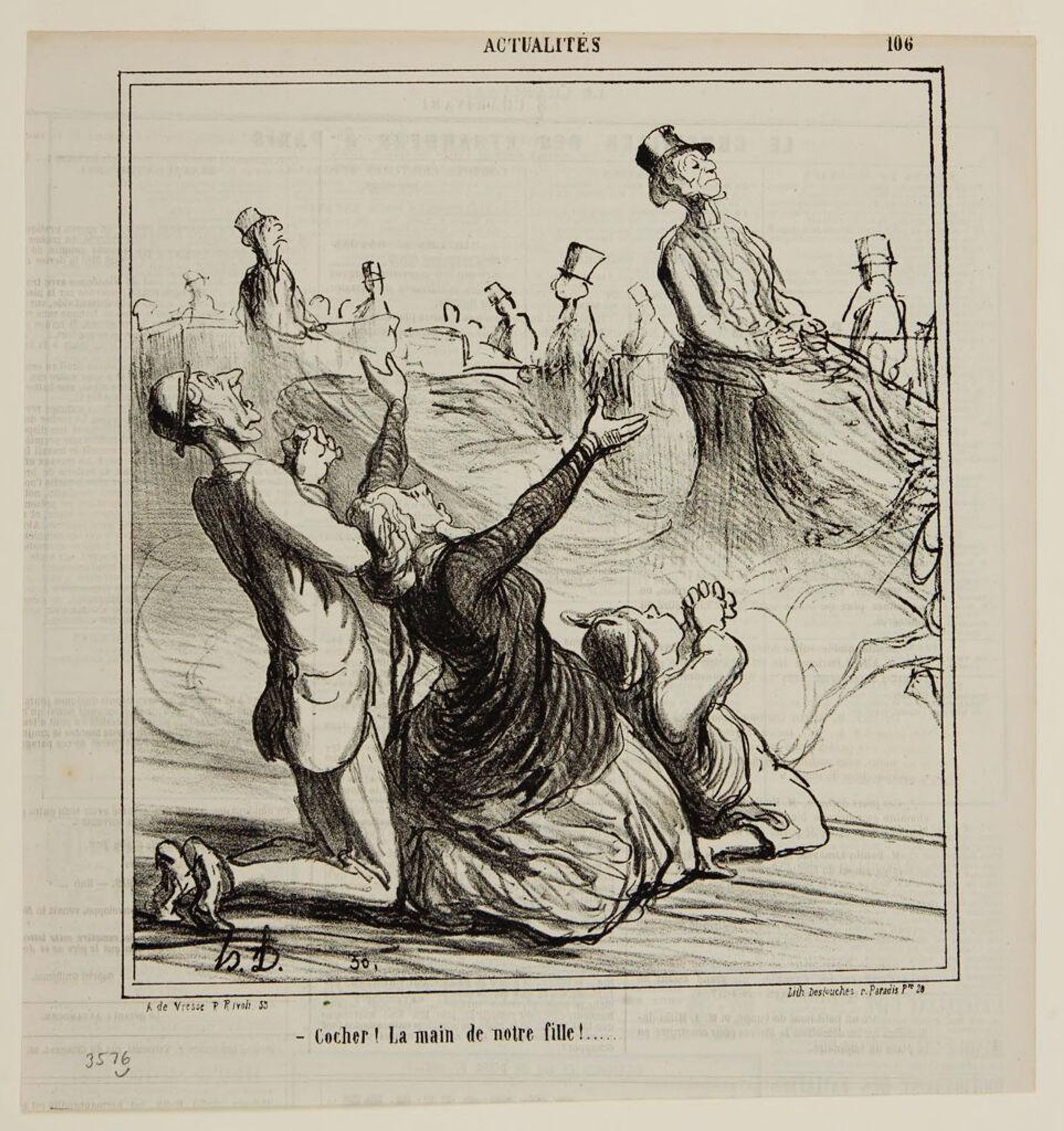 "Coachman! The hand of our daughter!" by Honoré Daumier