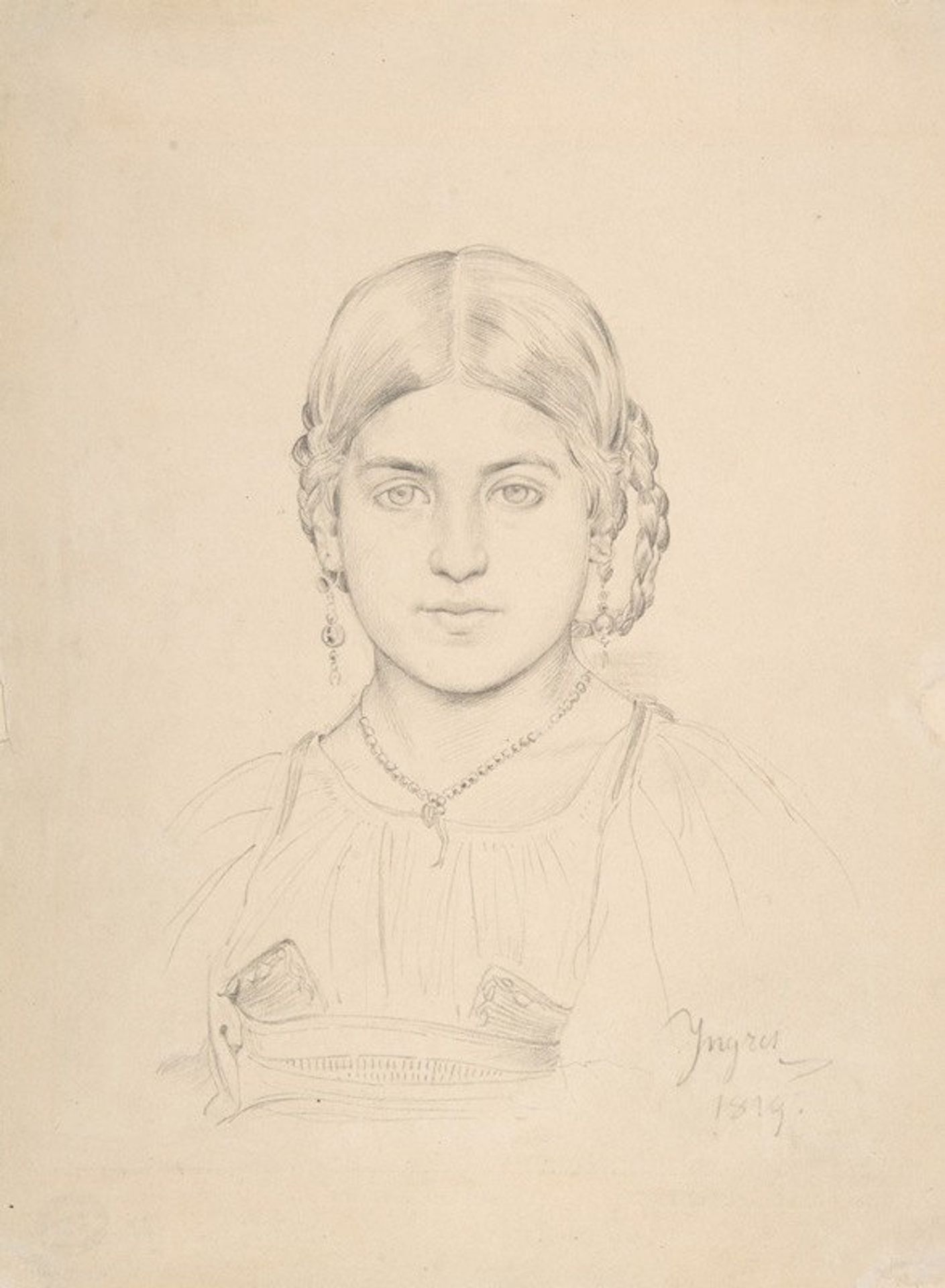 Bust of a Gypsy Girl by Jean Auguste Dominique Ingres