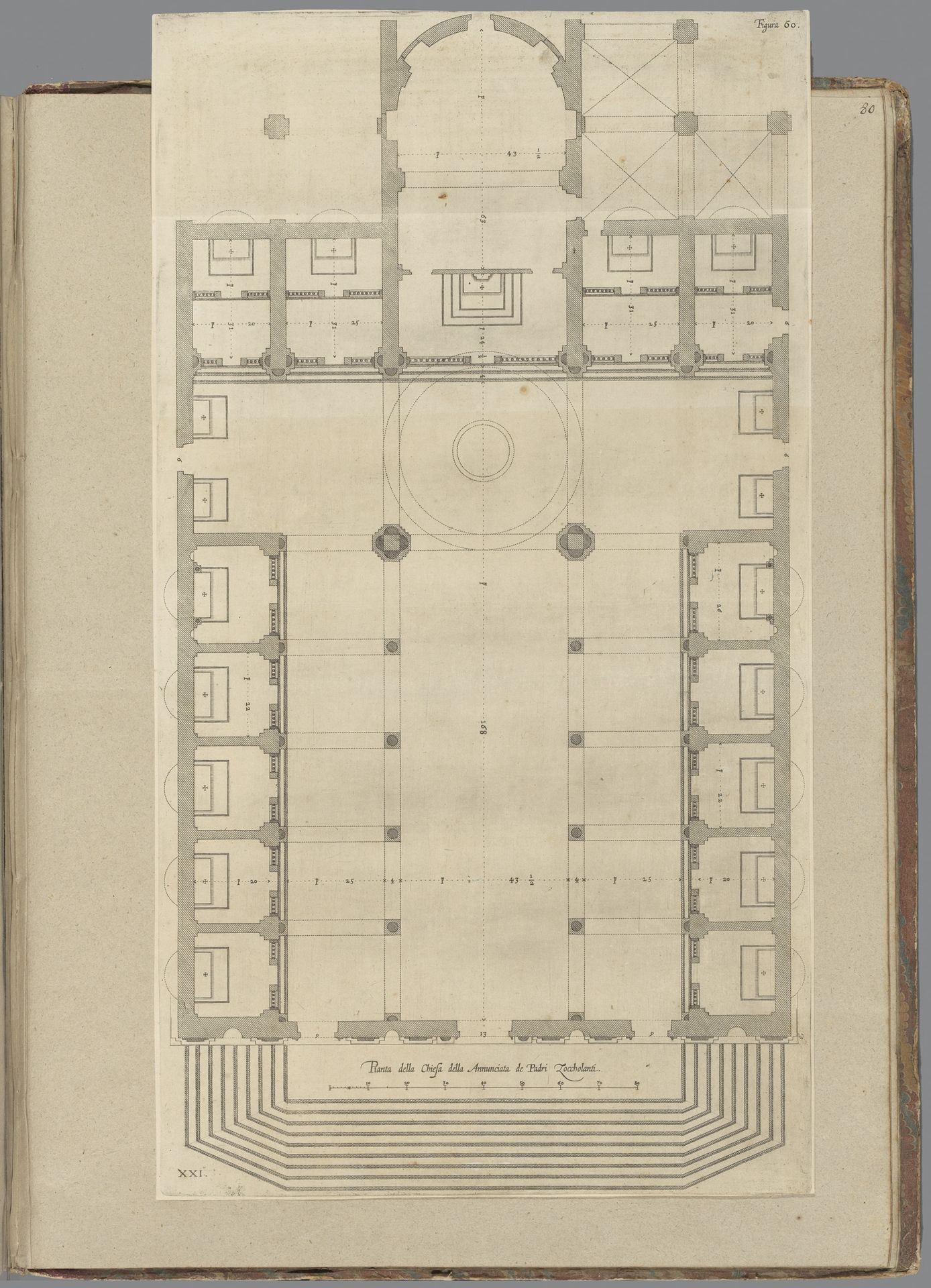 Plattegrond van de basiliek SS. Annunziata del Vastato te Genua by Nicolaes Ryckmans