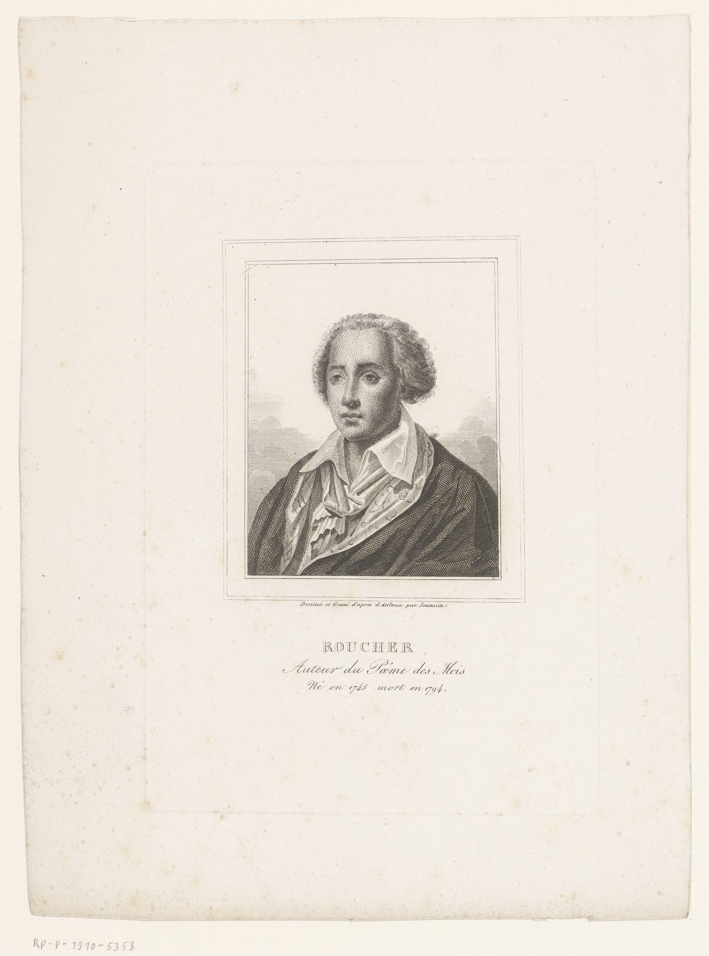 Portret van Jean-Antoine Roucher by Auguste Adrien Jouanin