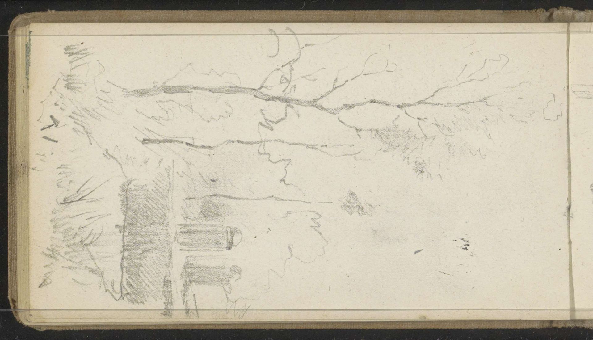 Landschap met twee palen by Willem Cornelis Rip