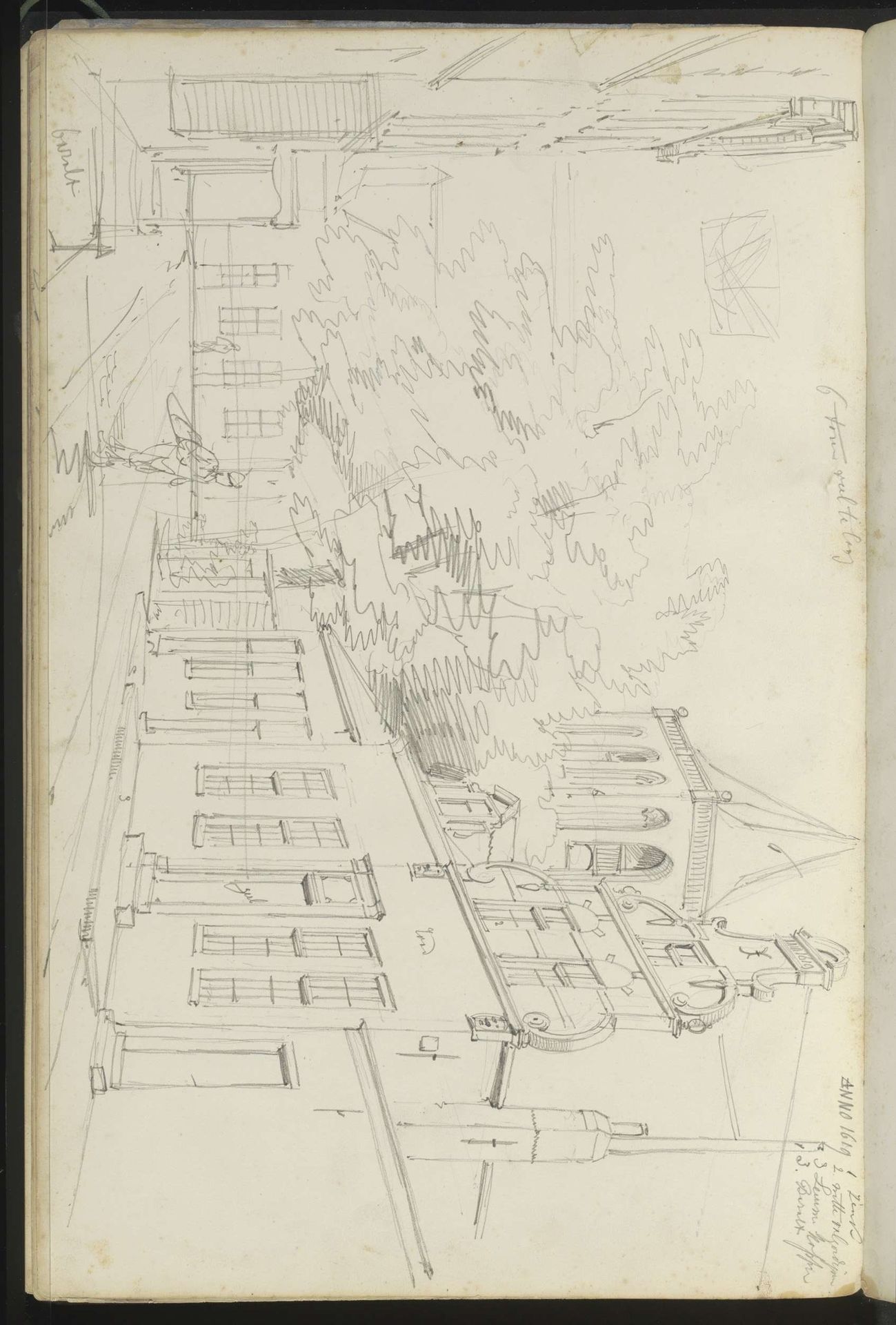 Stadsgezicht met de toren van de Grote Kerk te Monnickendam by Willem Koekkoek