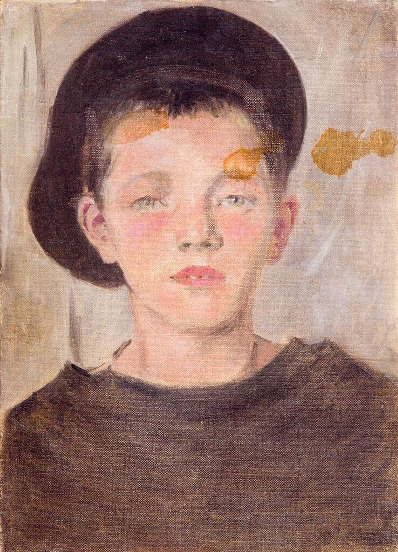 Portrait of a Young Boy in Black Shirt and Cap by Denman Waldo Ross